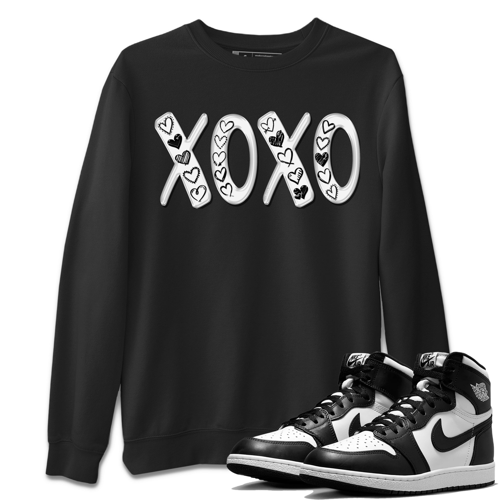 Air Jordan 1 Black White Shirt To Match Jordans XOXO Sneaker Tees Air Jordan 1 Black White Drip Gear Zone Sneaker Matching Clothing Unisex Shirts