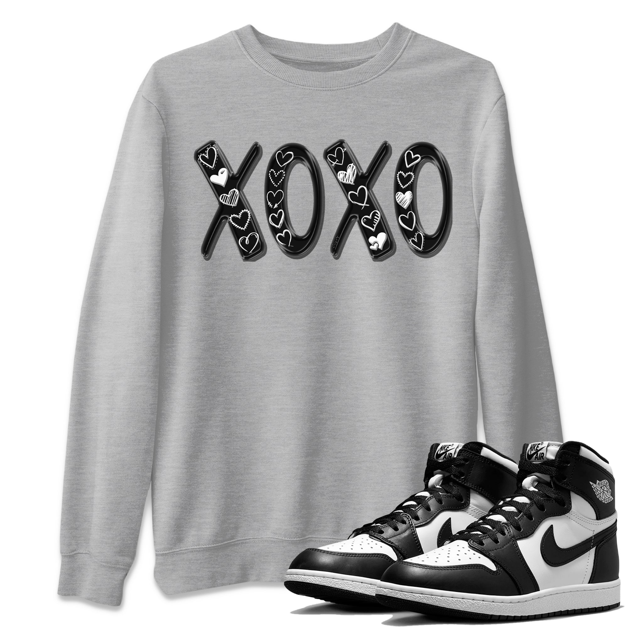 Air Jordan 1 Black White Shirt To Match Jordans XOXO Sneaker Tees Air Jordan 1 Black White Drip Gear Zone Sneaker Matching Clothing Unisex Shirts