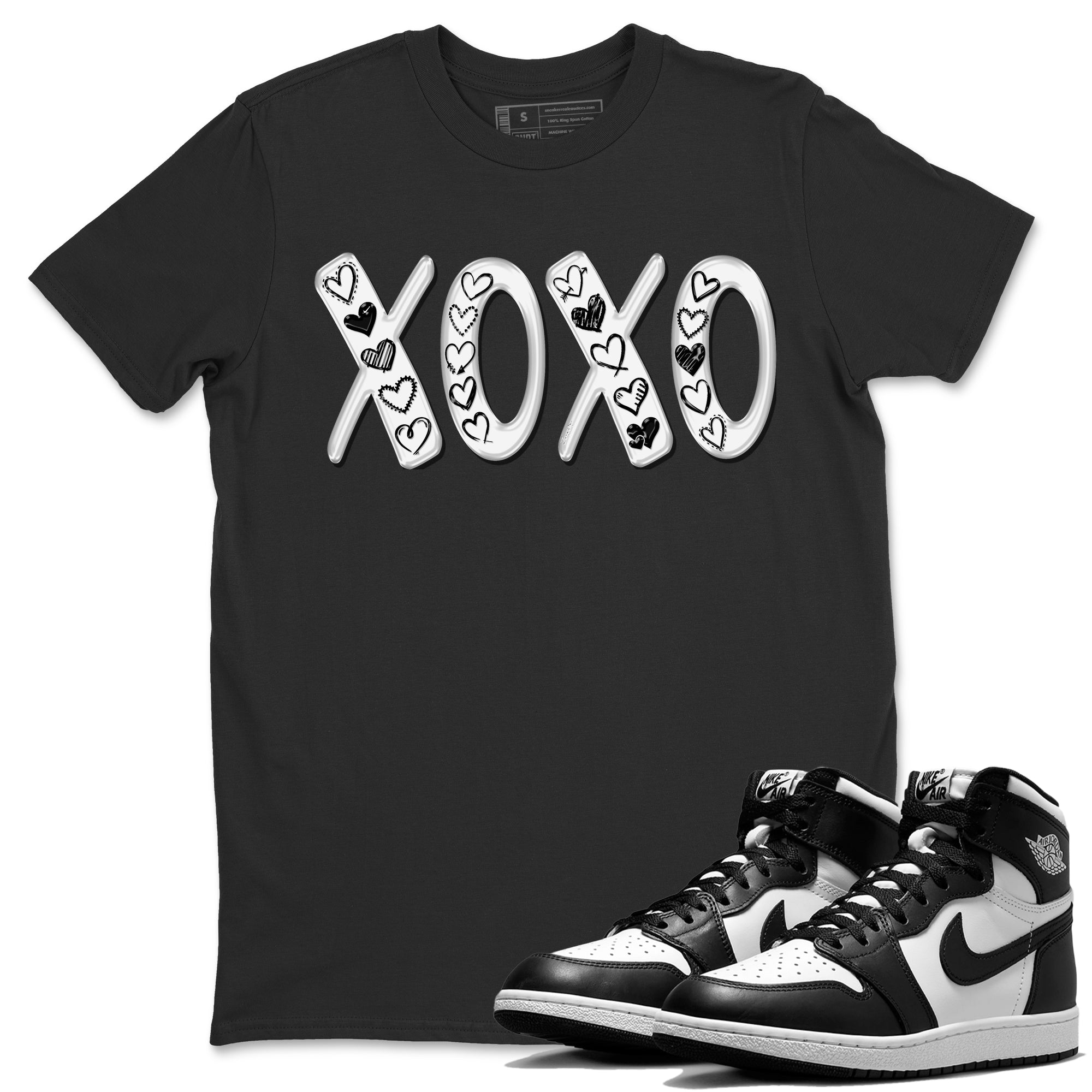 Air Jordan 1 Black White Shirt To Match Jordans XOXO Sneaker Tees Air Jordan 1 Black White Drip Gear Zone Sneaker Matching Clothing Unisex Shirts