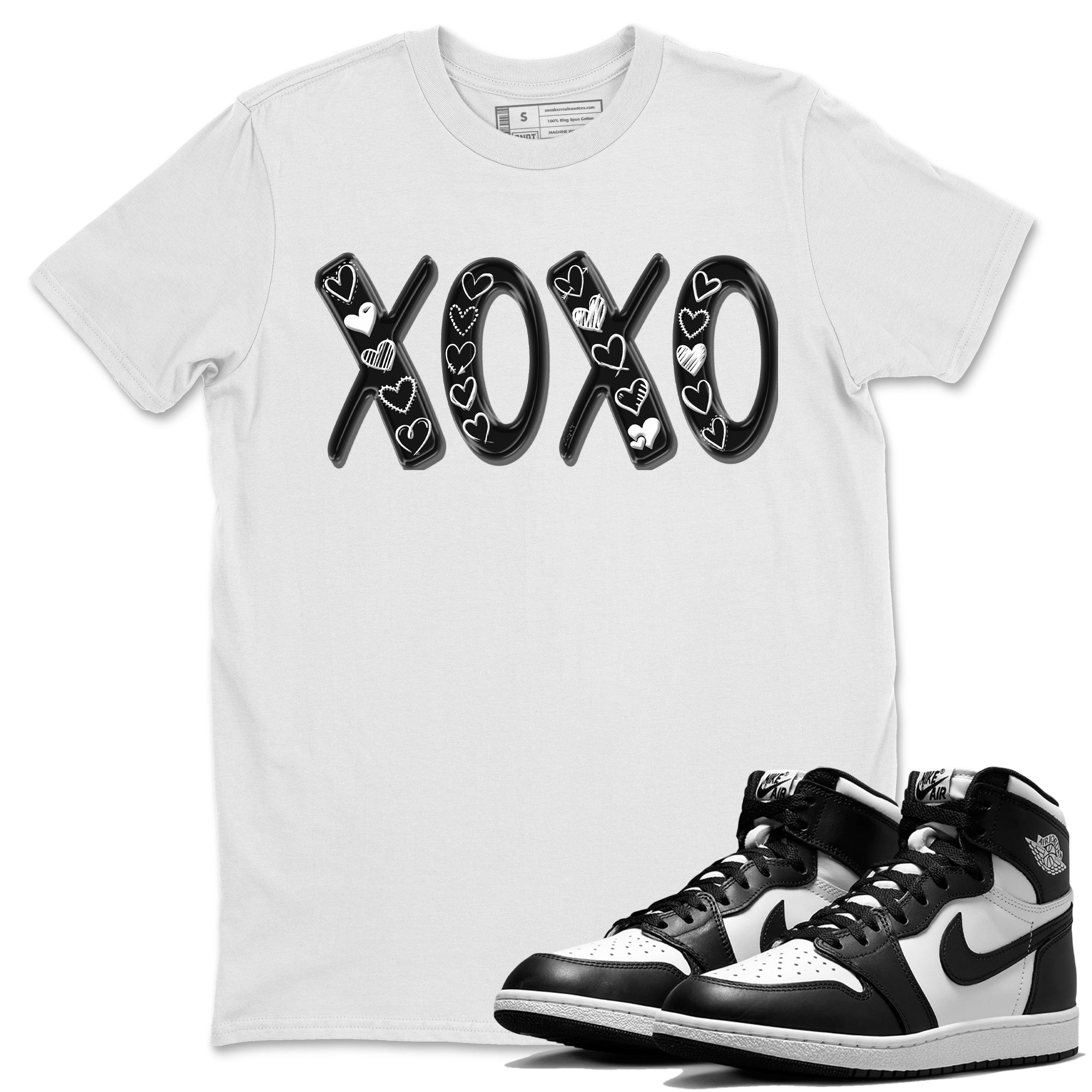 Air Jordan 1 Black White Shirt To Match Jordans XOXO Sneaker Tees Air Jordan 1 Black White Drip Gear Zone Sneaker Matching Clothing Unisex Shirts