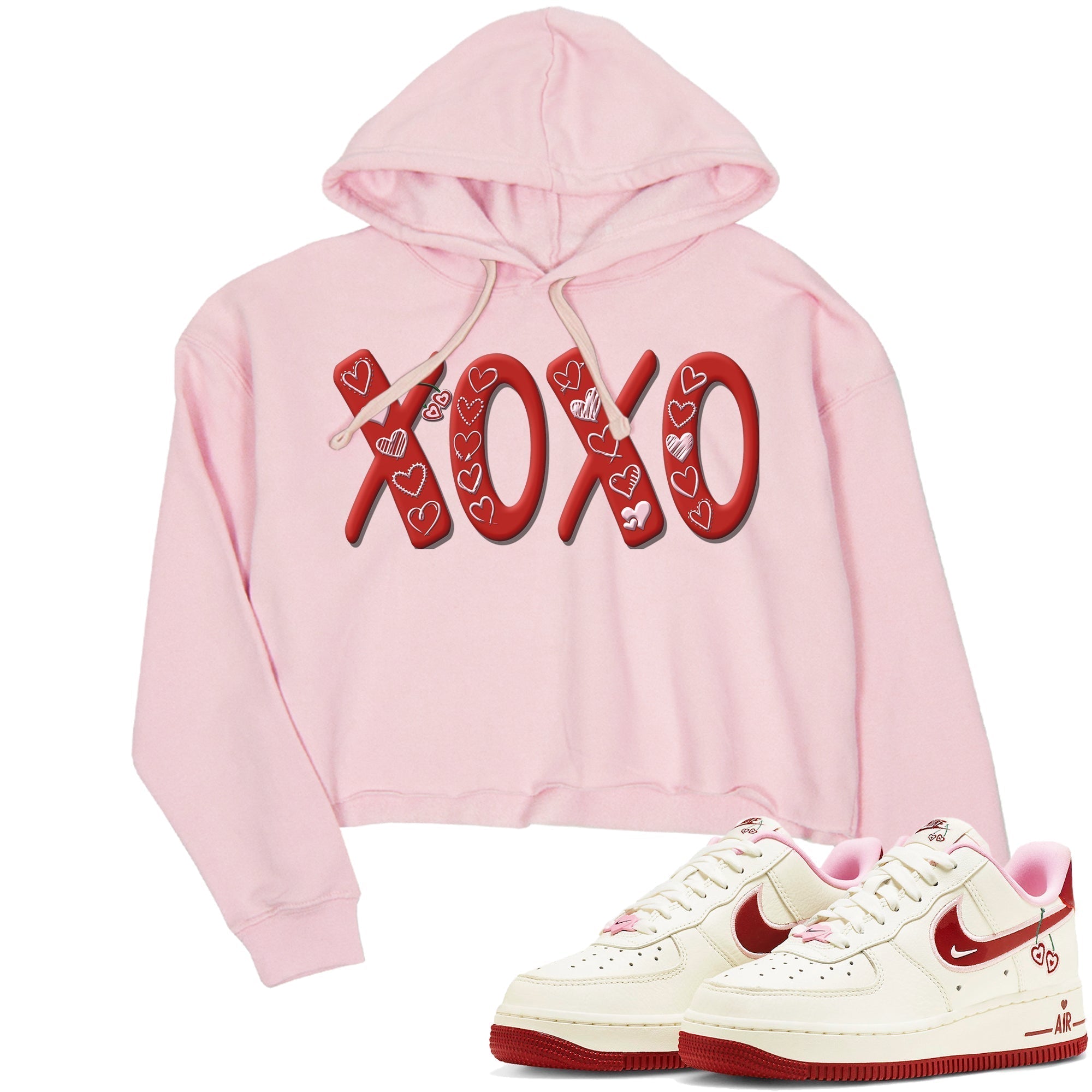 Air Force 1 Valentines Day Sneaker Match Tees XOXO Sneaker Tees Air Force 1 Valentines Day Jordan to match sneaker T-Shirt Women's Shirts