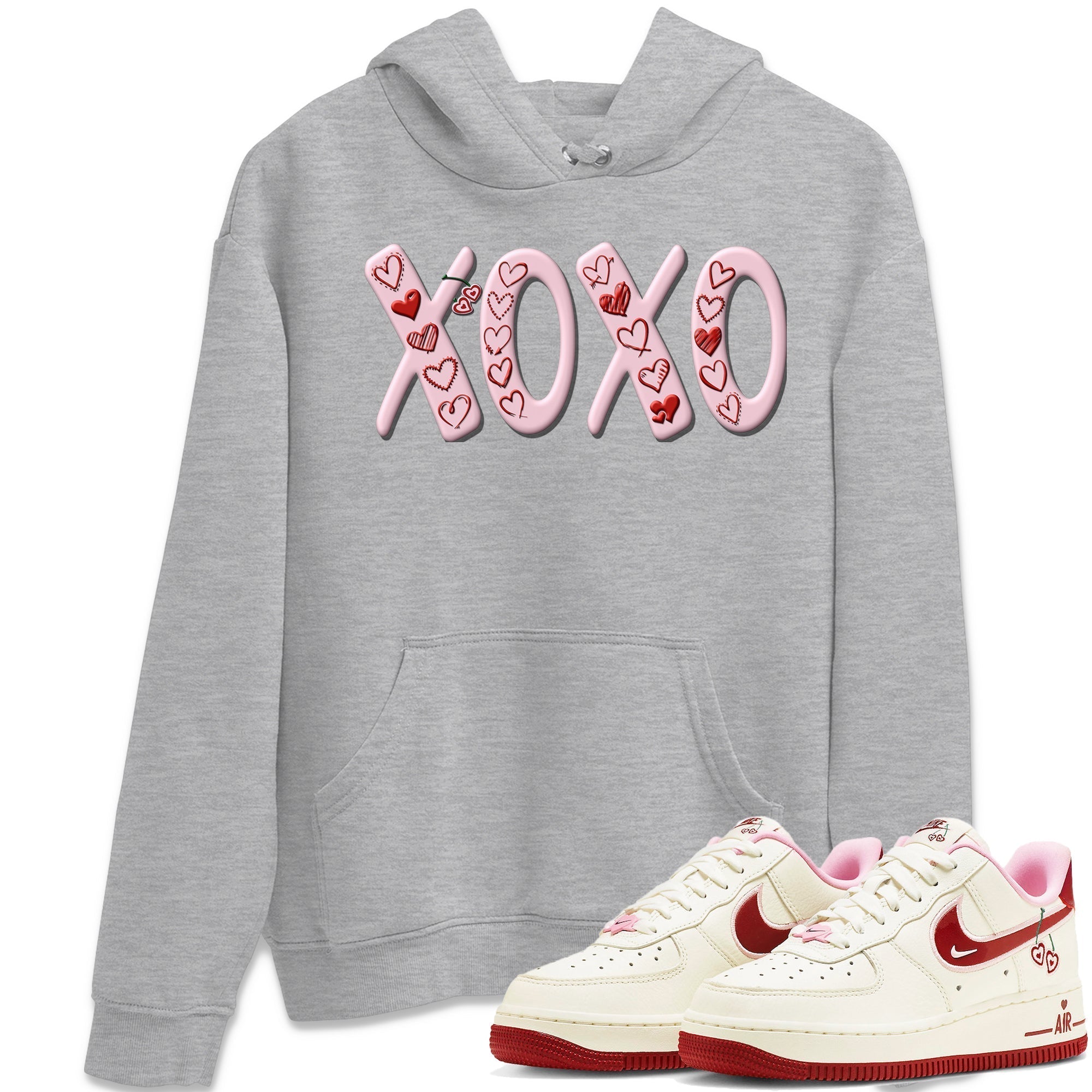 Air Force 1 Valentines Day Sneaker Match Tees XOXO Sneaker Tees Air Force 1 Valentines Day Jordan to match sneaker T-Shirt Crew Neck Shirts