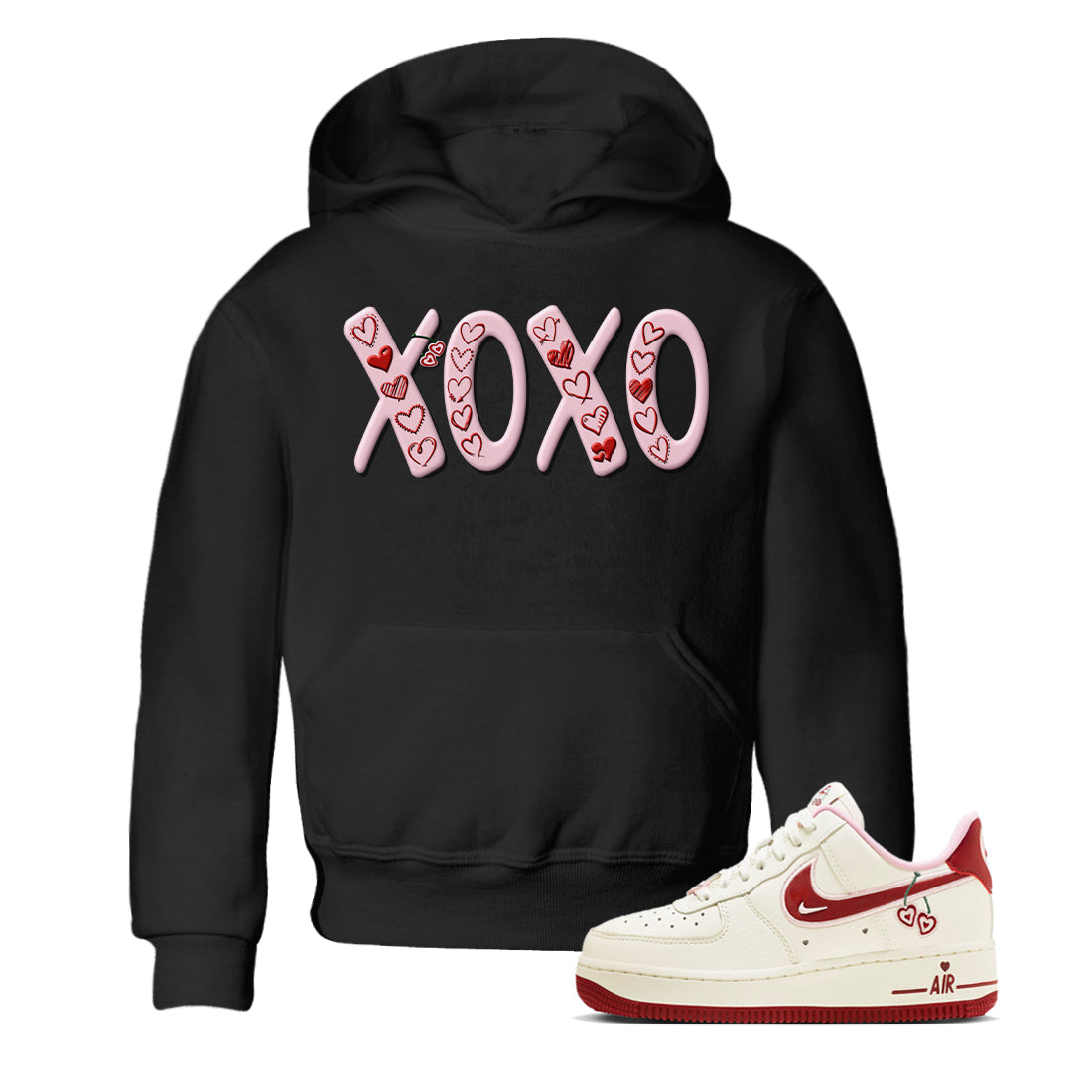 Air Force 1 Valentines Day Sneaker Match Tees XOXO Sneaker Tees Air Force 1 Valentines Day Jordan to match sneaker T-Shirt Kids Shirts