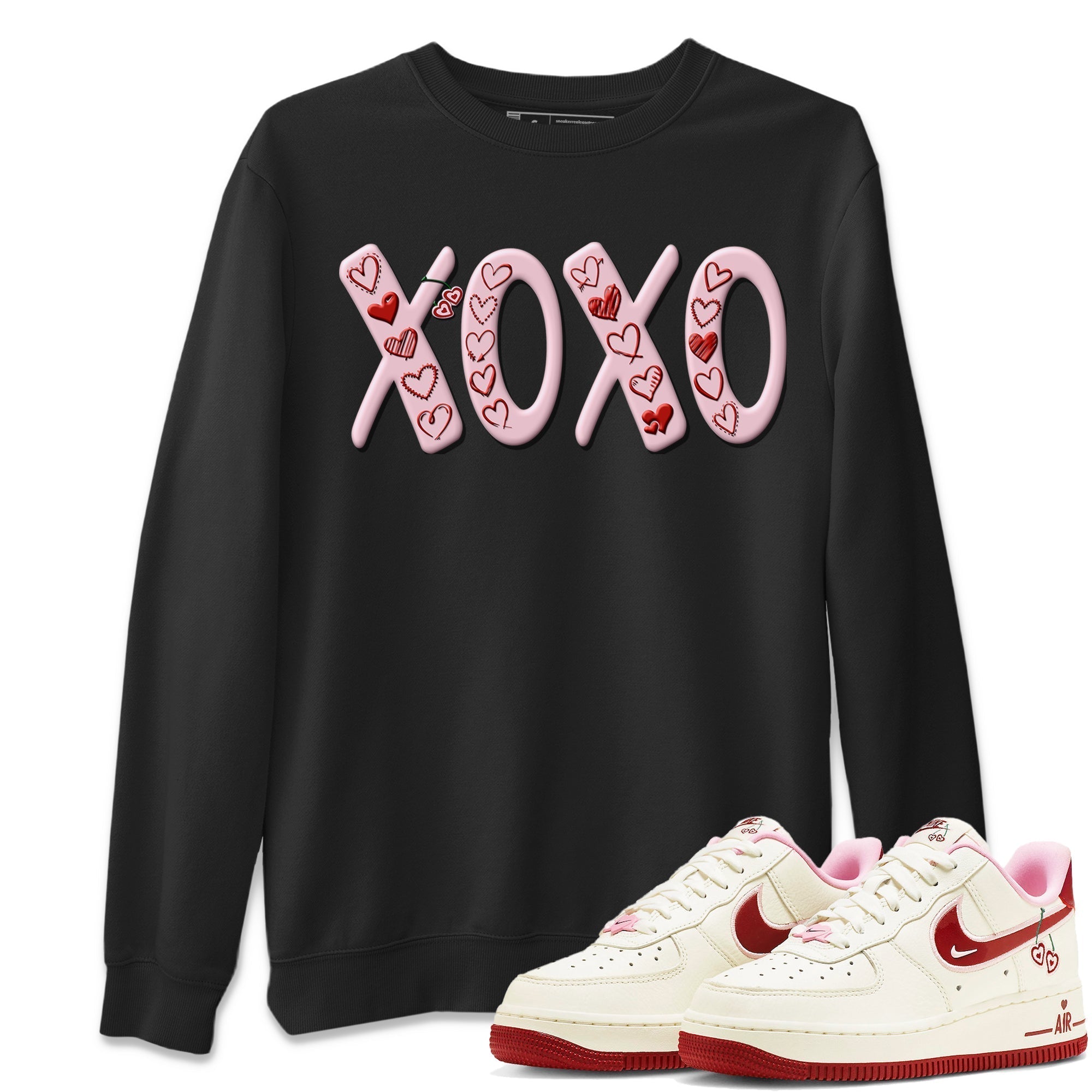 Air Force 1 Valentines Day Sneaker Match Tees XOXO Sneaker Tees Air Force 1 Valentines Day Jordan to match sneaker T-Shirt Crew Neck Shirts