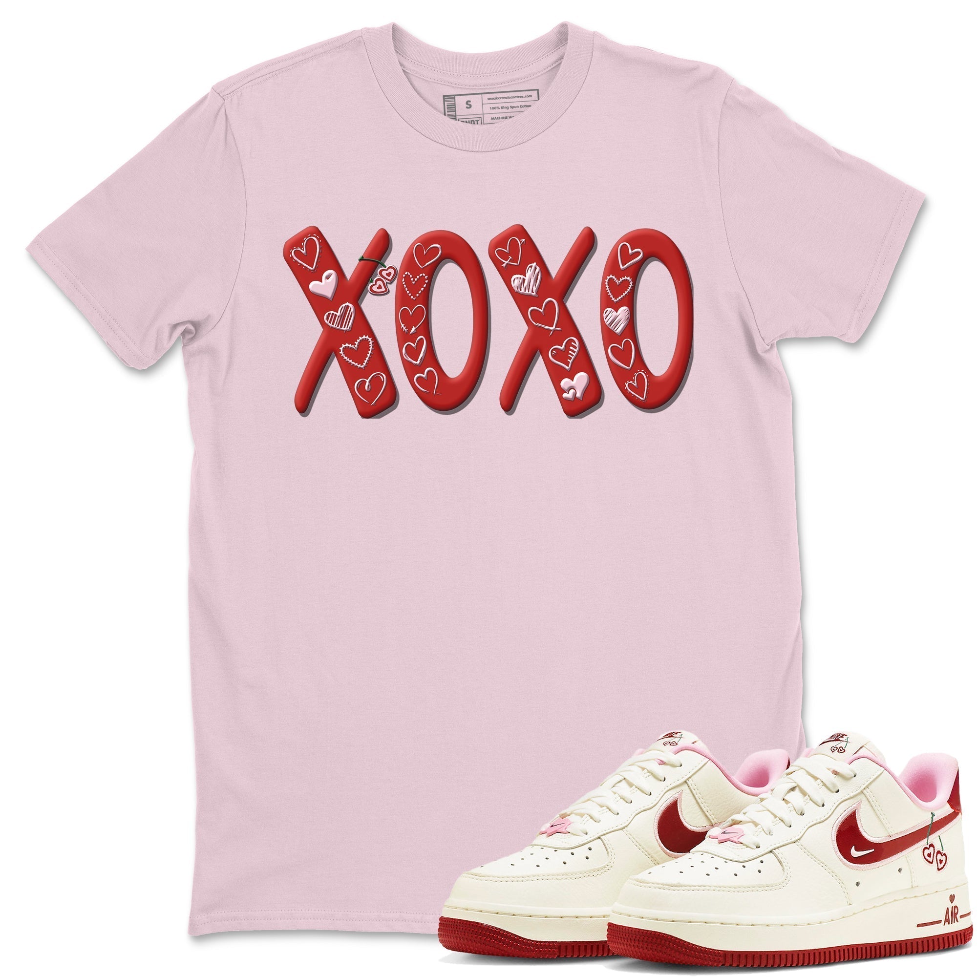 Air Force 1 Valentines Day Sneaker Match Tees XOXO Sneaker Tees Air Force 1 Valentines Day Jordan to match sneaker T-Shirt Crew Neck Shirts