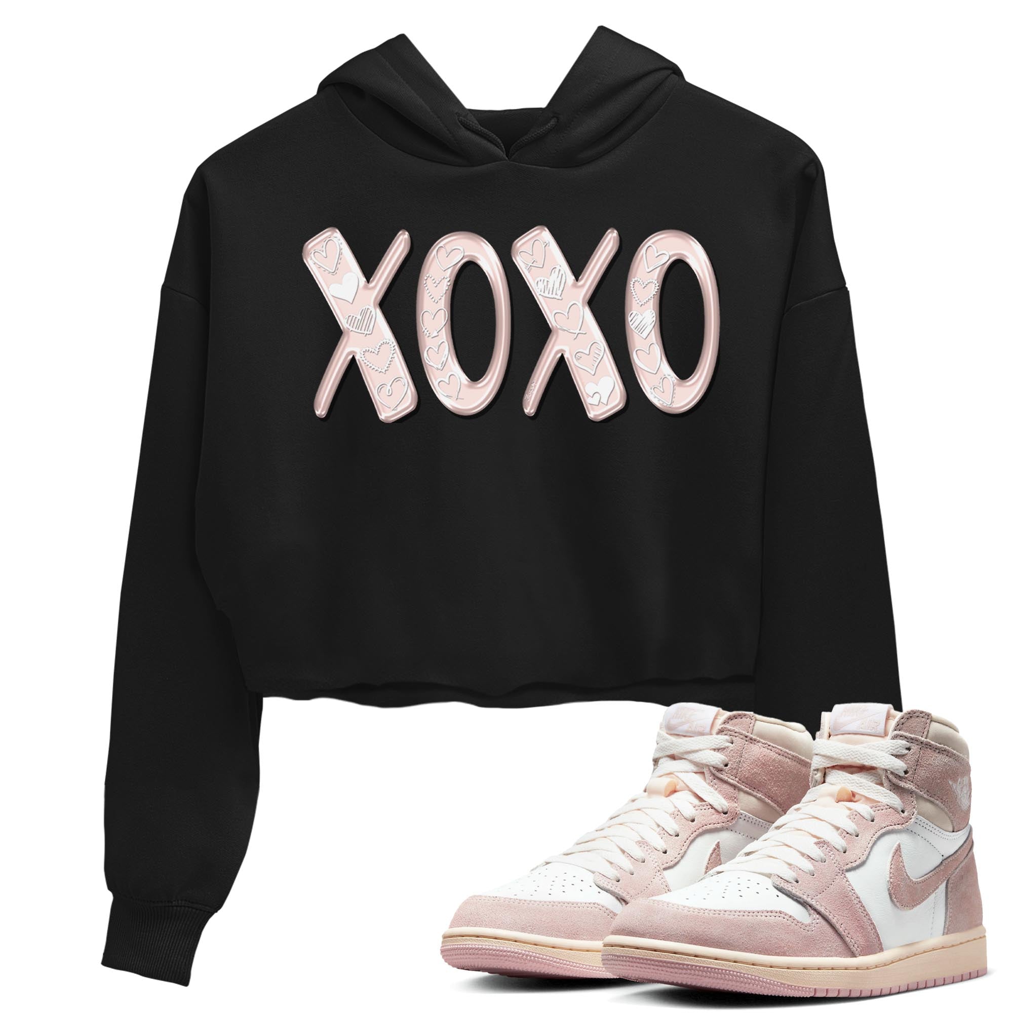 Air Jordan 1 washed pink Sneaker Match Tees XOXO Streetwear Sneaker Shirt AJ1 Washed Pink Sneaker Release Tees Women's Shirts Black 1