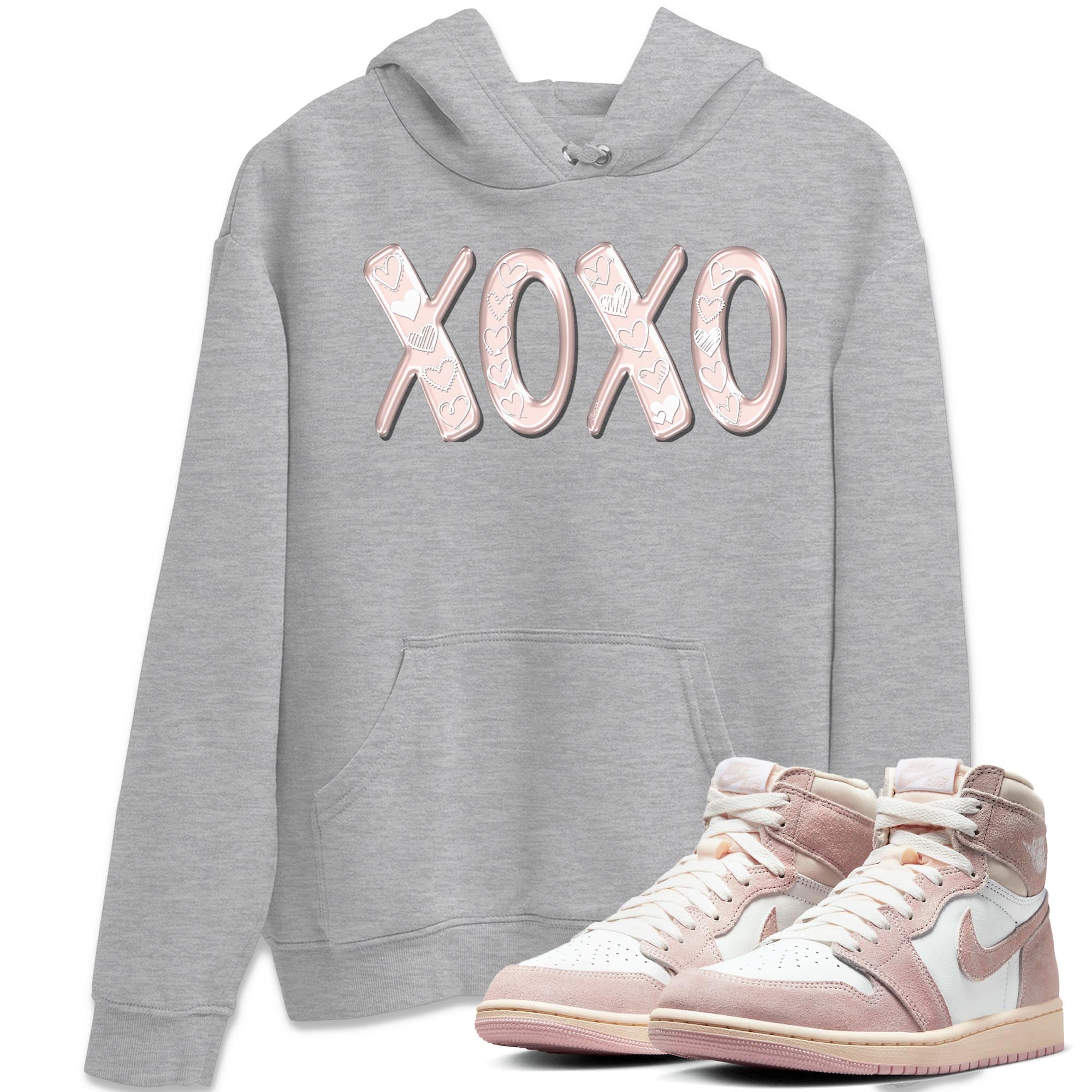 Air Jordan 1 washed pink Sneaker Match Tees XOXO Streetwear Sneaker Shirt AJ1 Washed Pink Sneaker Release Tees Unisex Shirts Heather Grey 1