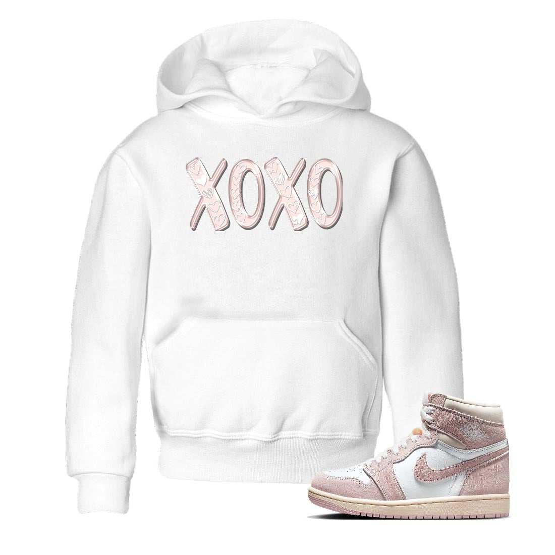 Air Jordan 1 washed pink Sneaker Match Tees XOXO Streetwear Sneaker Shirt AJ1 Washed Pink Sneaker Release Tees Kids Shirts White 1
