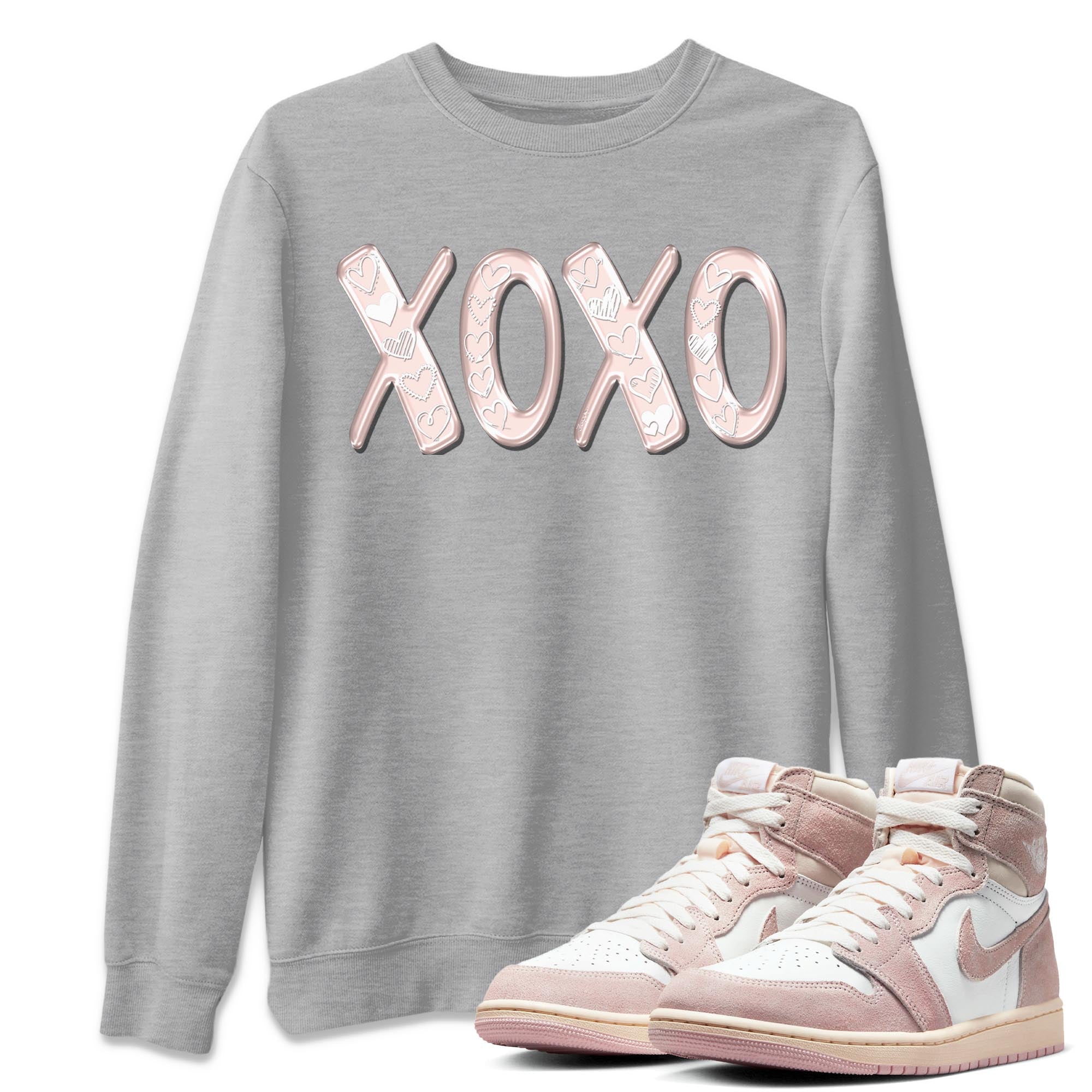 Air Jordan 1 washed pink Sneaker Match Tees XOXO Streetwear Sneaker Shirt AJ1 Washed Pink Sneaker Release Tees Unisex Shirts Heather Grey 1