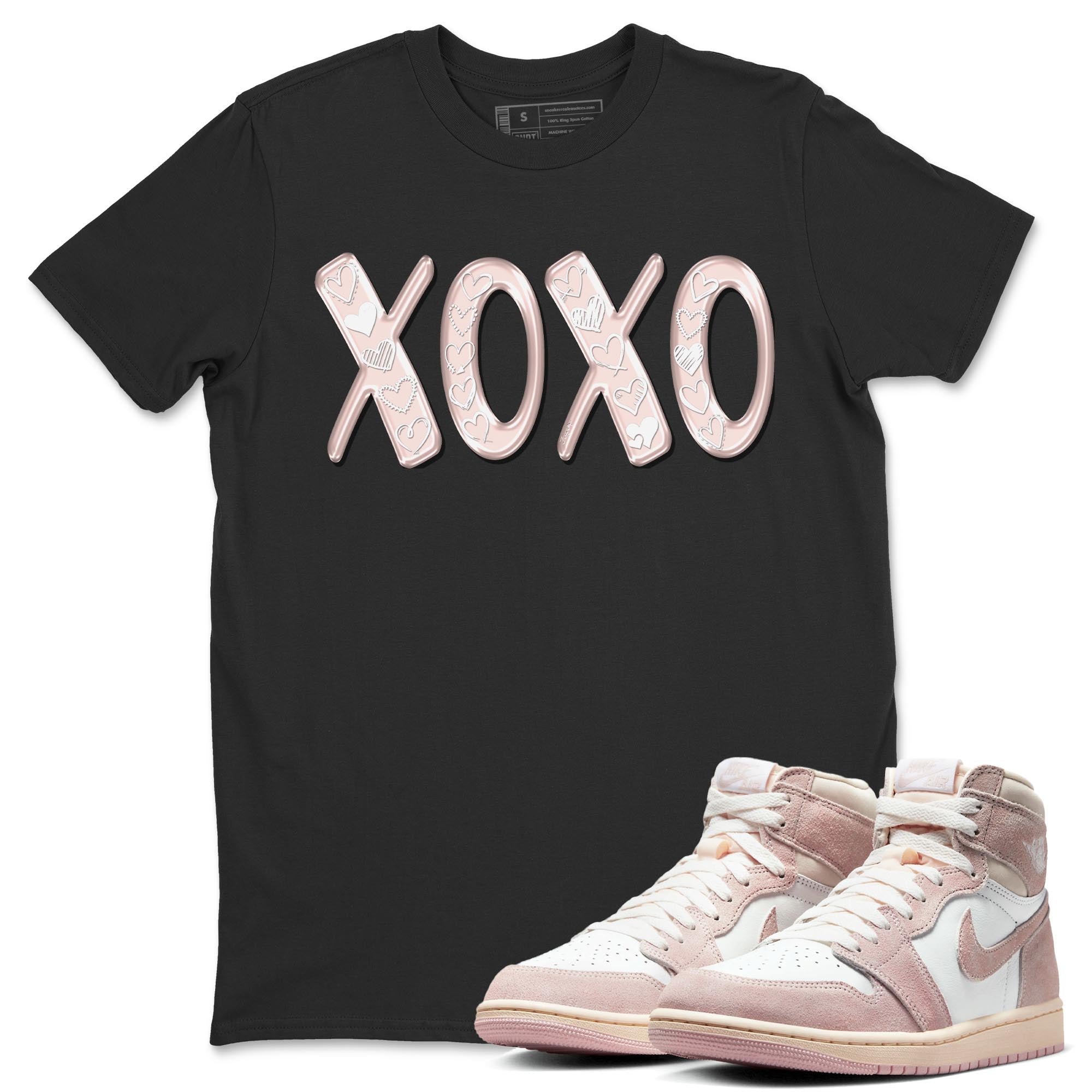 Air Jordan 1 washed pink Sneaker Match Tees XOXO Streetwear Sneaker Shirt AJ1 Washed Pink Sneaker Release Tees Unisex Shirts Black 1