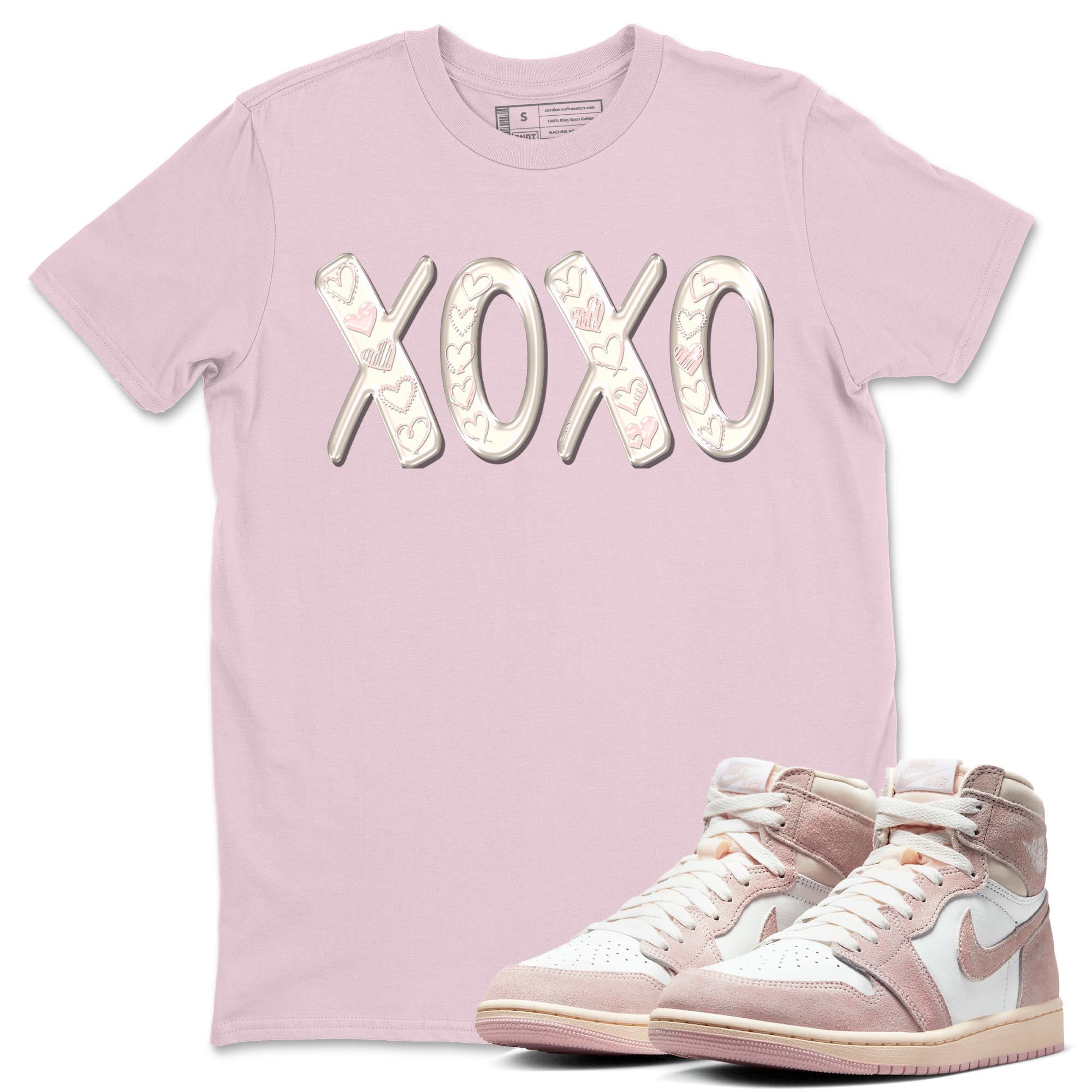 Air Jordan 1 washed pink XOXO Crew Neck Streetwear Sneaker Shirt AJ1 Washed Pink Sneaker T-Shirts Size Chart