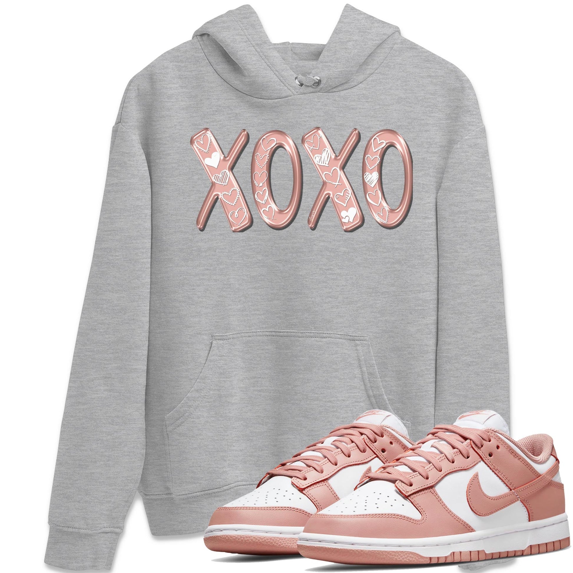 Nike Dunks Low Rose Whisper shirt to match jordans XOXO Streetwear Sneaker Shirt Nike Dunk Rose Whisper Drip Gear Zone Sneaker Matching Clothing Unisex Heather Grey 1 T-Shirt