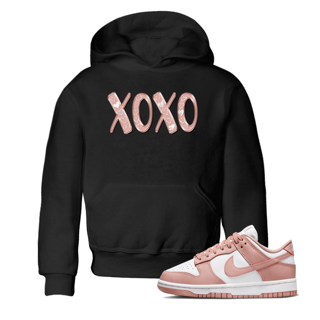 Nike Dunks Low Rose Whisper shirt to match jordans XOXO Streetwear Sneaker Shirt Nike Dunk Rose Whisper Drip Gear Zone Sneaker Matching Clothing Baby Toddler Black 1 T-Shirt
