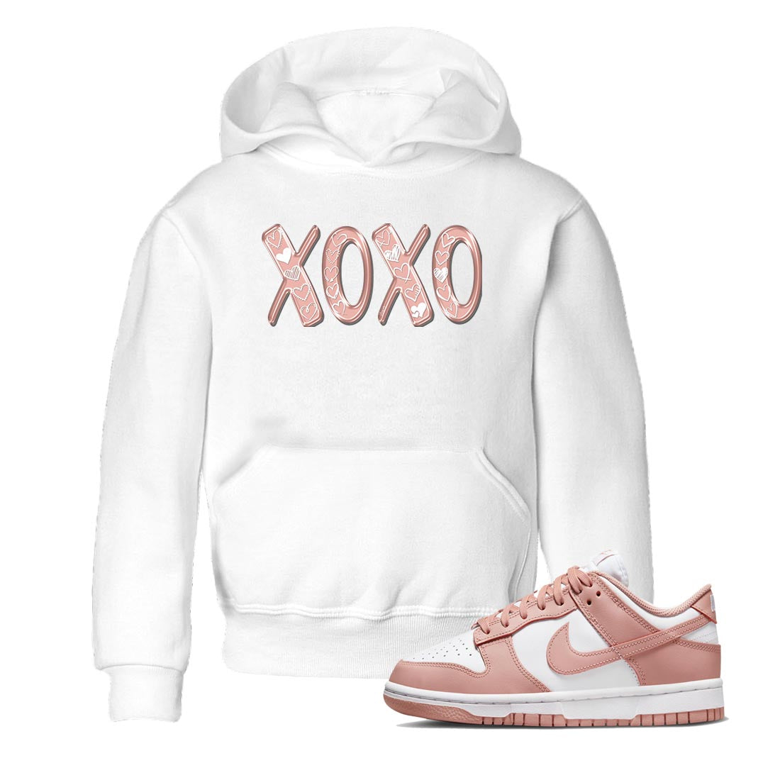 Nike Dunks Low Rose Whisper shirt to match jordans XOXO Streetwear Sneaker Shirt Nike Dunk Rose Whisper Drip Gear Zone Sneaker Matching Clothing Baby Toddler White 1 T-Shirt