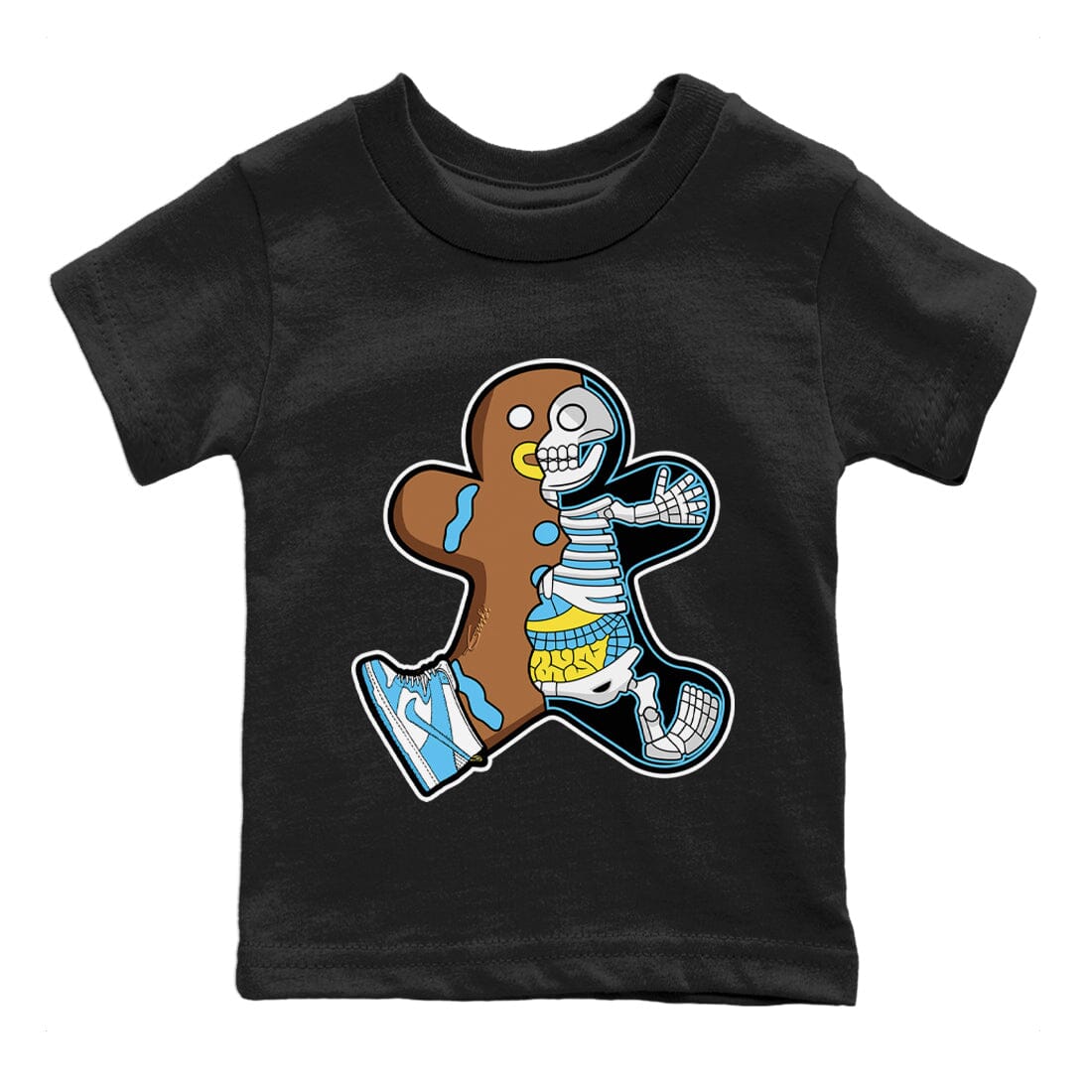 Dunk Blue Chill Sneaker Match Tees Xray Gingerbread Man Sneaker Tees Dunk Blue Chill Jordan to match sneaker T-Shirt Kids Shirts