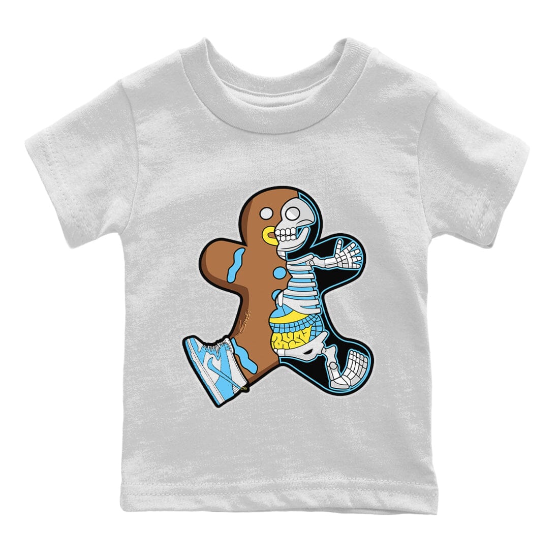 Dunk Blue Chill Sneaker Match Tees Xray Gingerbread Man Sneaker Tees Dunk Blue Chill Jordan to match sneaker T-Shirt Kids Shirts