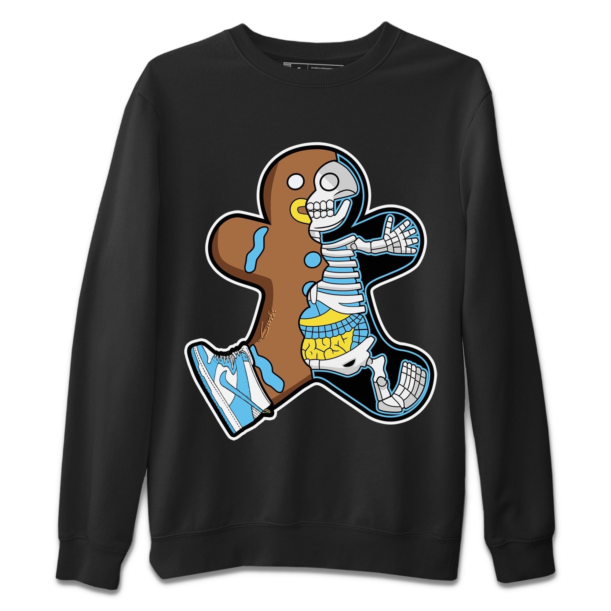 Dunk Blue Chill Sneaker Match Tees Xray Gingerbread Man Sneaker Tees Dunk Blue Chill Jordan to match sneaker T-Shirt Crew Neck Shirts