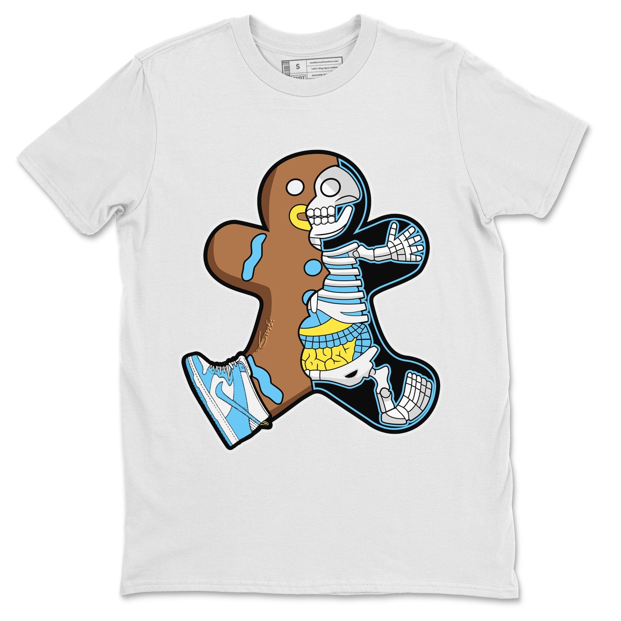 Dunk Blue Chill Sneaker Match Tees Xray Gingerbread Man Sneaker Tees Dunk Blue Chill Jordan to match sneaker T-Shirt Crew Neck Shirts