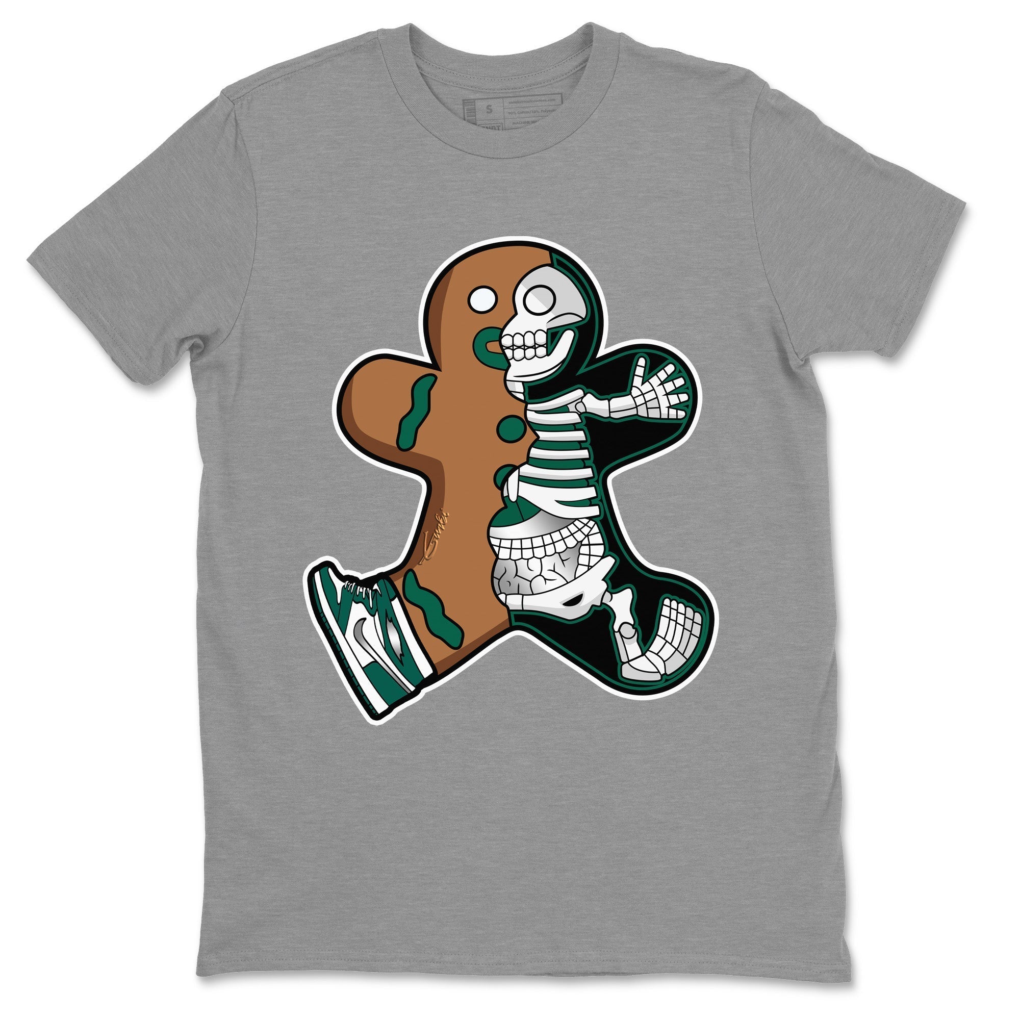 Jordan 1 Gorge Green Sneaker Matching T-Shirt Xray Gingerbread Man Sneaker Tees Jordan 1 Gorge Green Sneaker Release Tees Crew Neck Tees