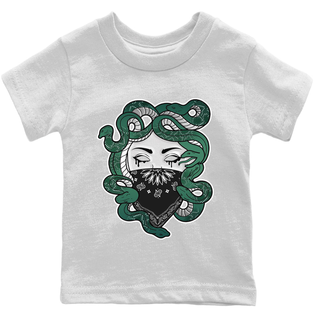 Jordan 1 Gorge Green Sneaker Matching T-Shirt Medusa Sneaker Tees Jordan 1 Gorge Green Sneaker Release Tees Kids Shirts
