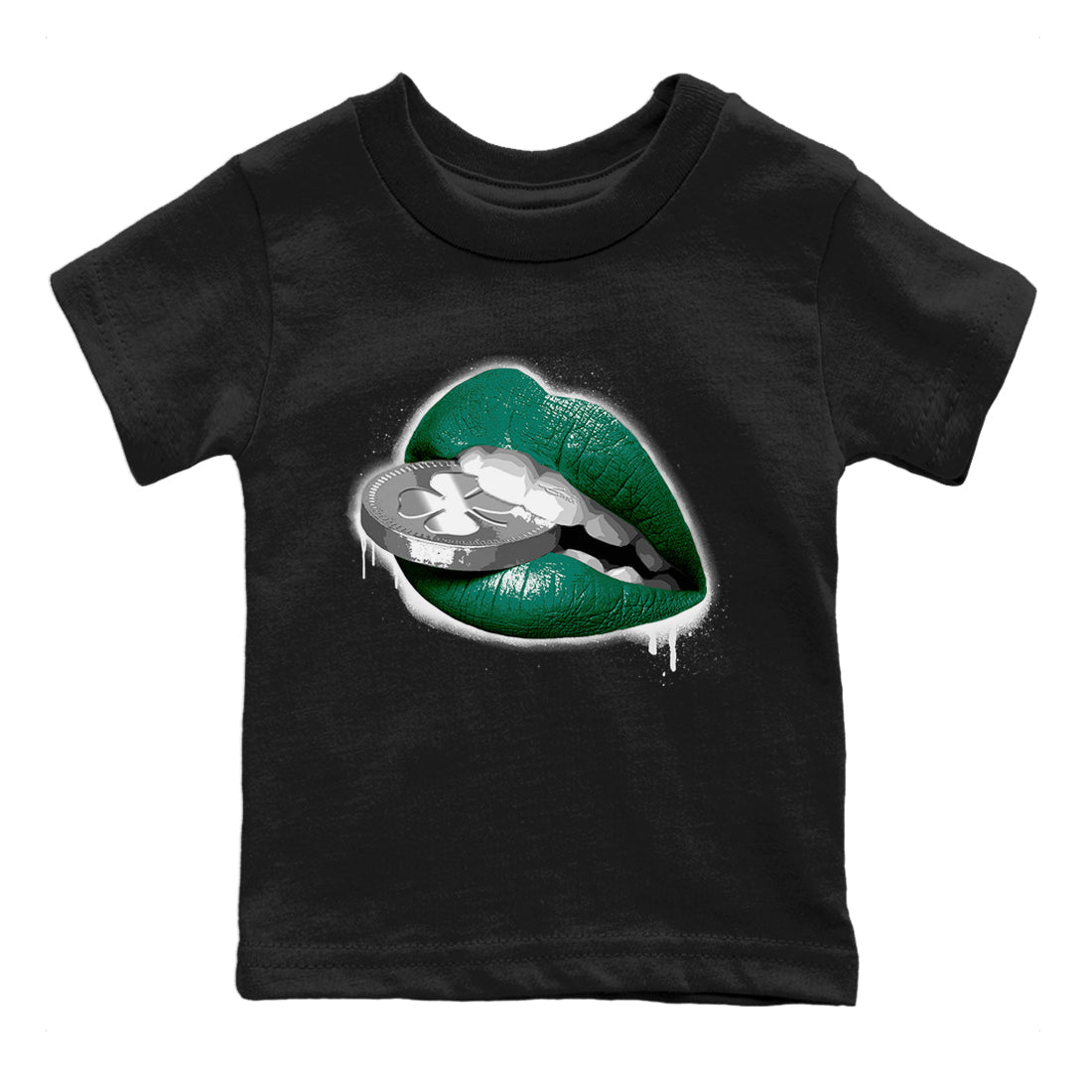 Jordan 1 Gorge Green Sneaker Matching T-Shirt Lips Coin Sneaker Tees Jordan 1 Gorge Green Sneaker Release Tees Kids Shirts