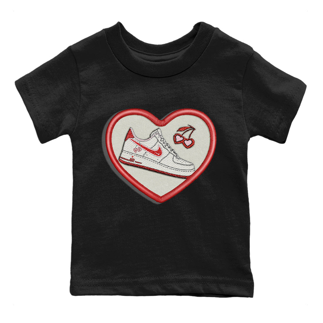 Air Force 1 Valentines Day Sneaker Match Tees Embroidery Patch Sneaker Tees Air Force 1 Valentines Day Jordan to match sneaker T-Shirt Kids Shirts
