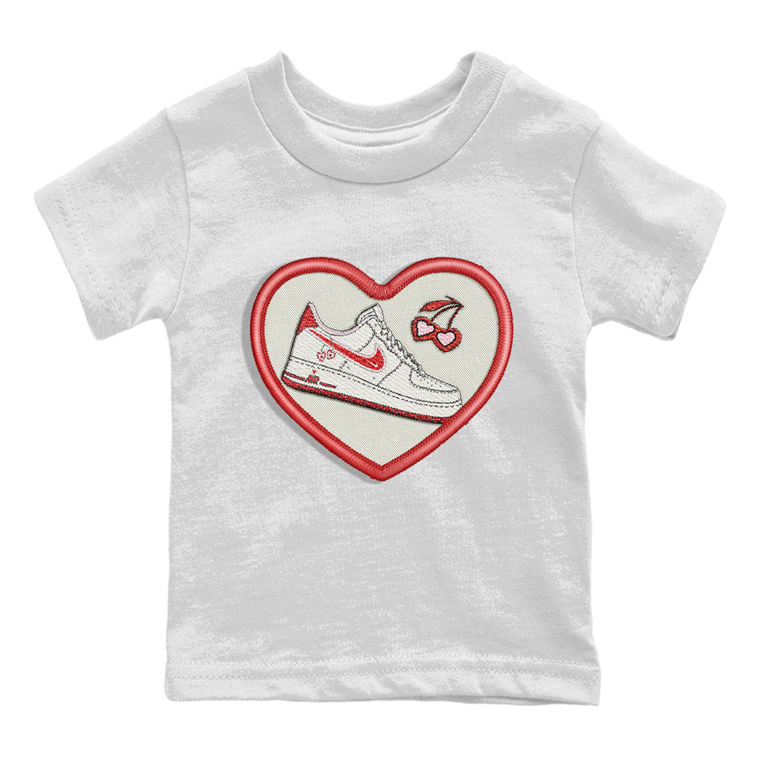 Air Force 1 Valentines Day Sneaker Match Tees Embroidery Patch Sneaker Tees Air Force 1 Valentines Day Jordan to match sneaker T-Shirt Kids Shirts