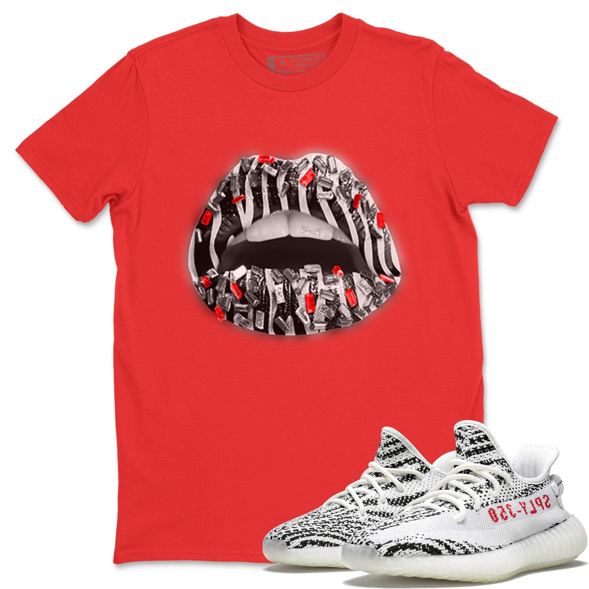 Yeezy 350 Zebra Shirt To Match Jordans Lips Jewel Sneaker Tees Yeezy 350 Zebra Drip Gear Zone Sneaker Matching Clothing Unisex Shirts