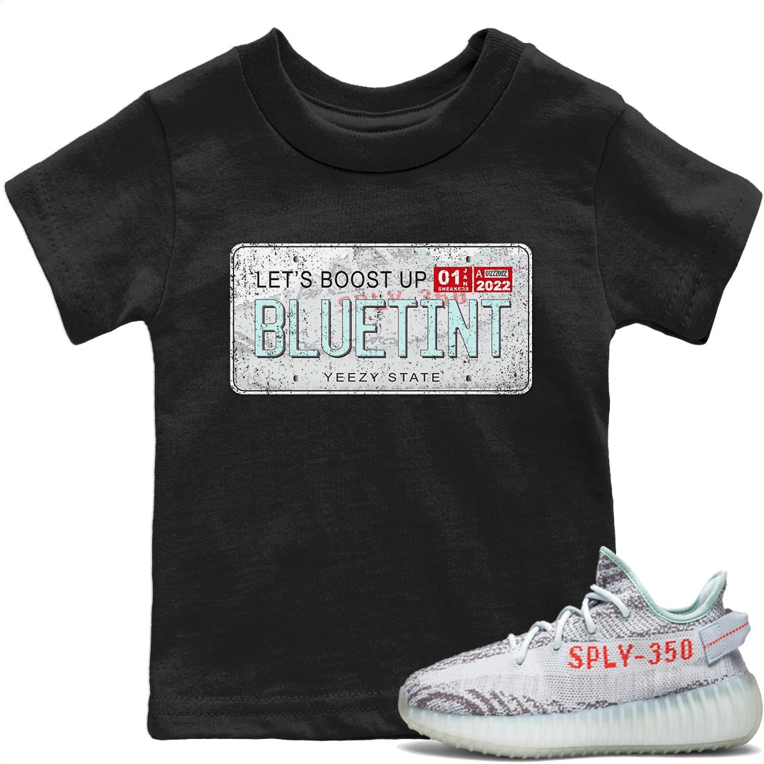 Yeezy 350 Blue Tint Shirt To Match Jordans Yeezy Plate Sneaker Tees Yeezy 350 Blue Tint Drip Gear Zone Sneaker Matching Clothing Kids Shirts