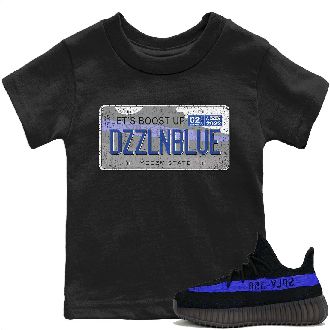 Yeezy 350 Dazzling Blue Shirt To Match Jordans Yeezy Plate Sneaker Tees Yeezy 350 Dazzling Blue Drip Gear Zone Sneaker Matching Clothing Kids Shirts
