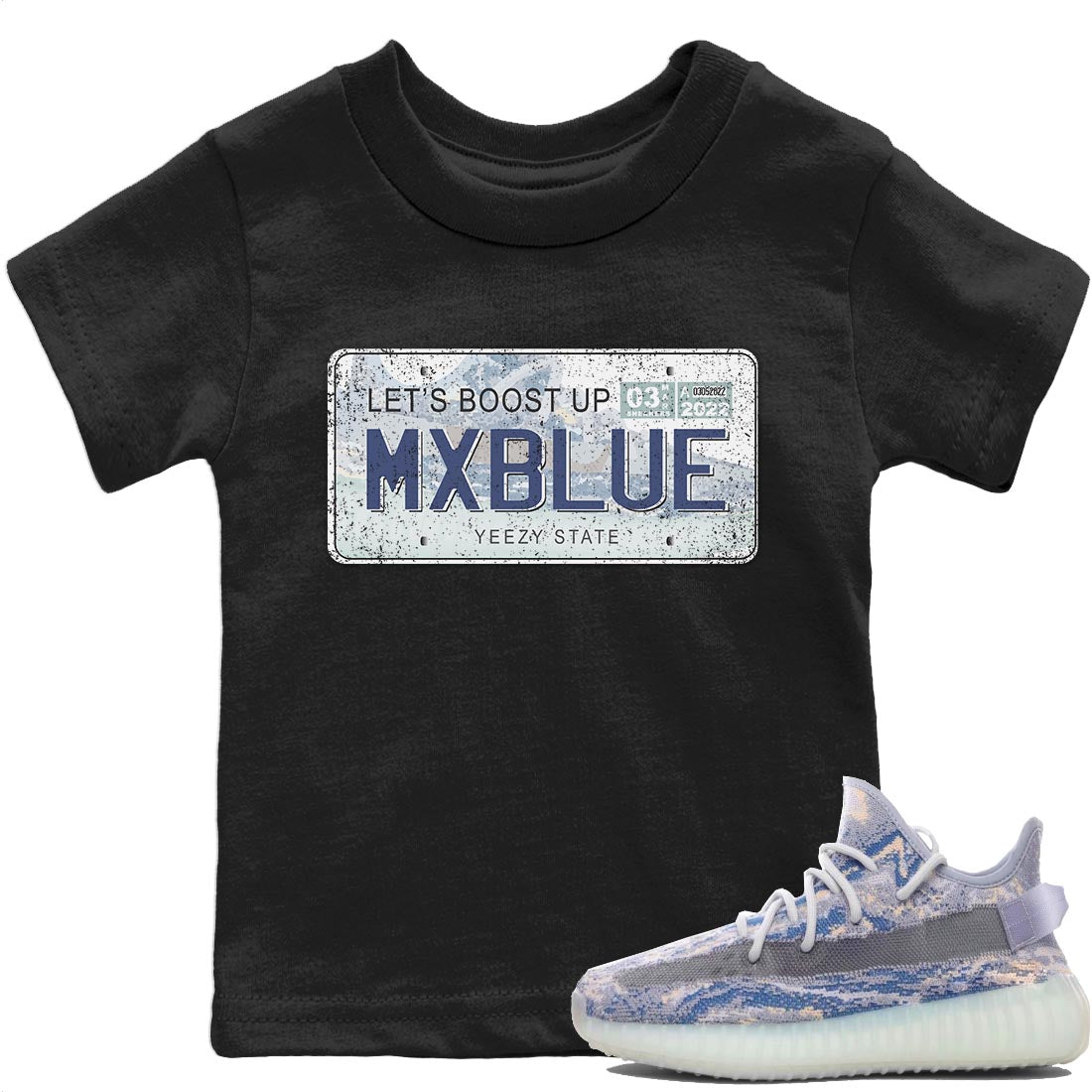 Yeezy 350 MX Blue Shirt To Match Jordans Yeezy Plate Sneaker Tees Yeezy 350 MX Blue Drip Gear Zone Sneaker Matching Clothing Kids Shirts