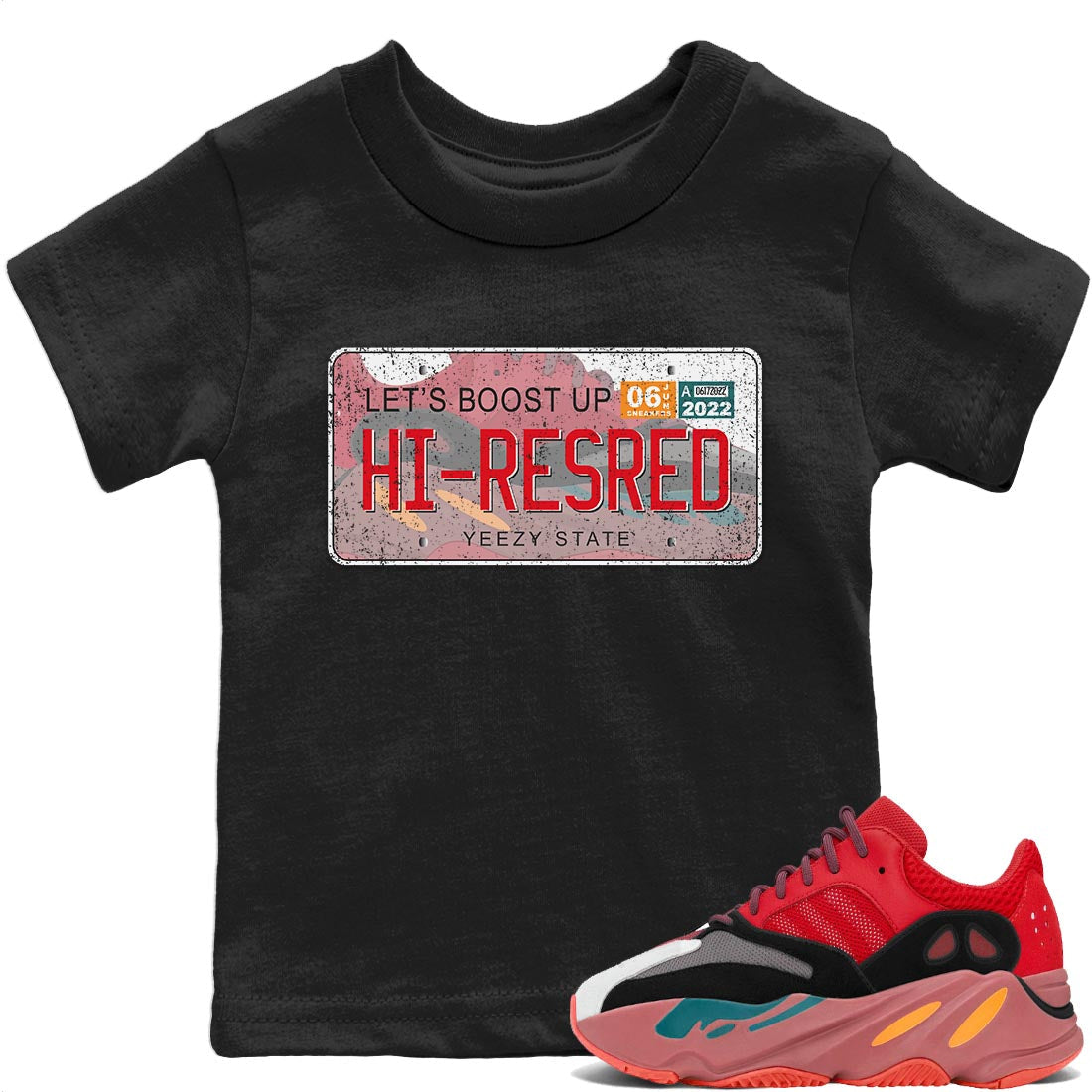 Yeezy 700 Hi-Res Red Shirt To Match Jordans Yeezy Plate Sneaker Tees Yeezy 700 Hi-Res Red Drip Gear Zone Sneaker Matching Clothing Kids Shirts