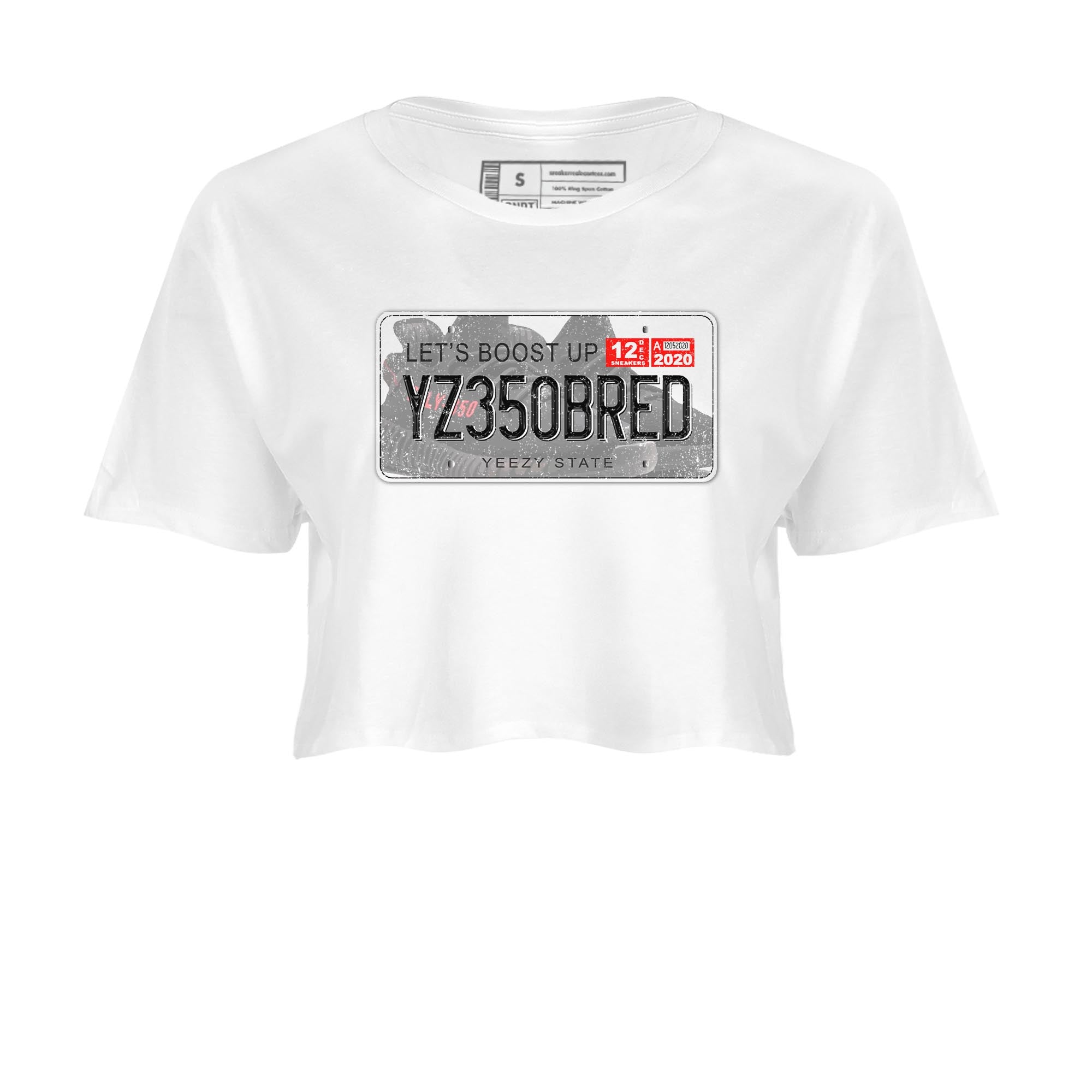 Yeezy 350 Bred shirt to match jordans Yeezy Plate Streetwear Sneaker Shirt Yeezy Boost 350 V2 Bred Drip Gear Zone Sneaker Matching Clothing White 2 Crop T-Shirt