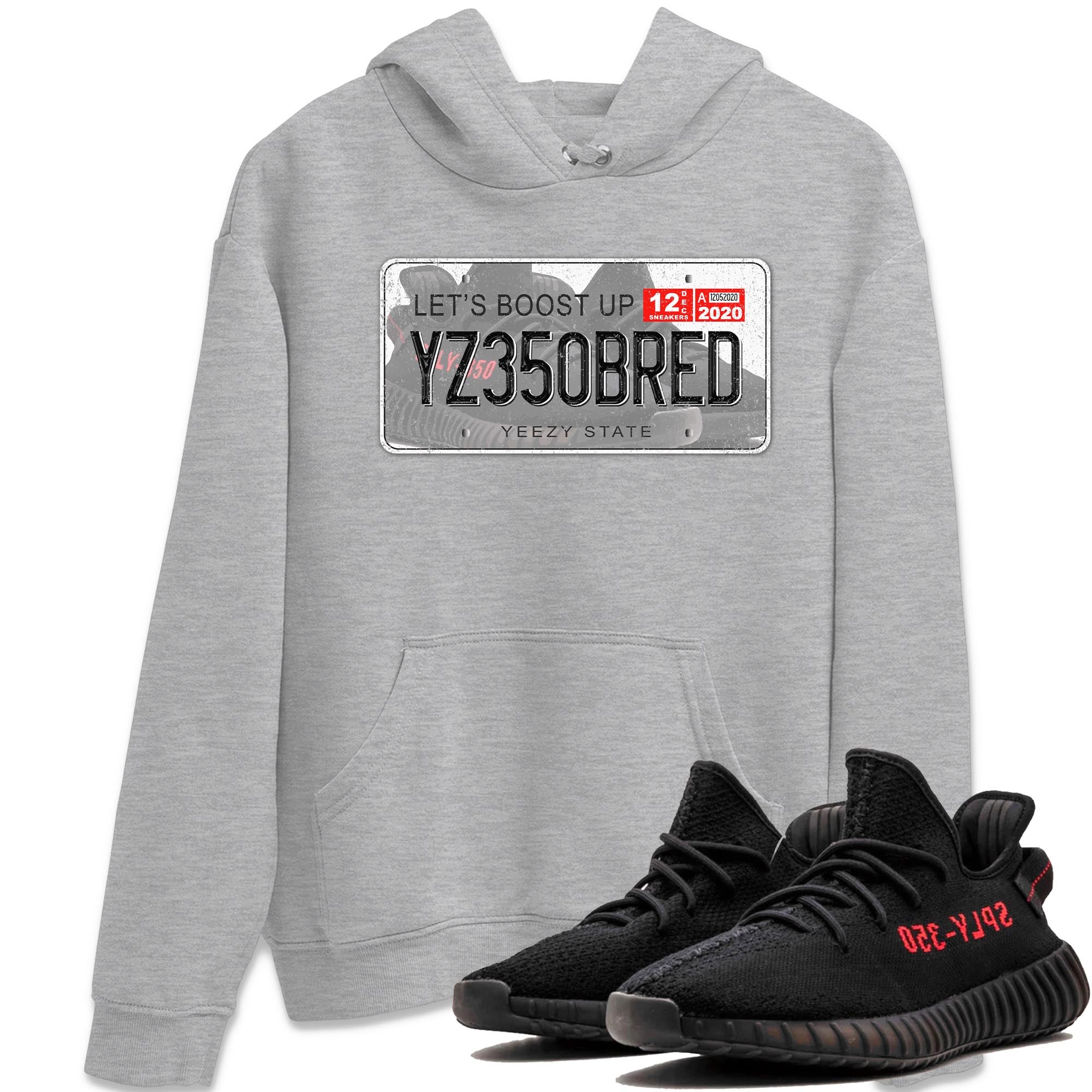 Yeezy 350 Bred shirt to match jordans Yeezy Plate Streetwear Sneaker Shirt Yeezy Boost 350 V2 Bred Drip Gear Zone Sneaker Matching Clothing Unisex Heather Grey 1 T-Shirt