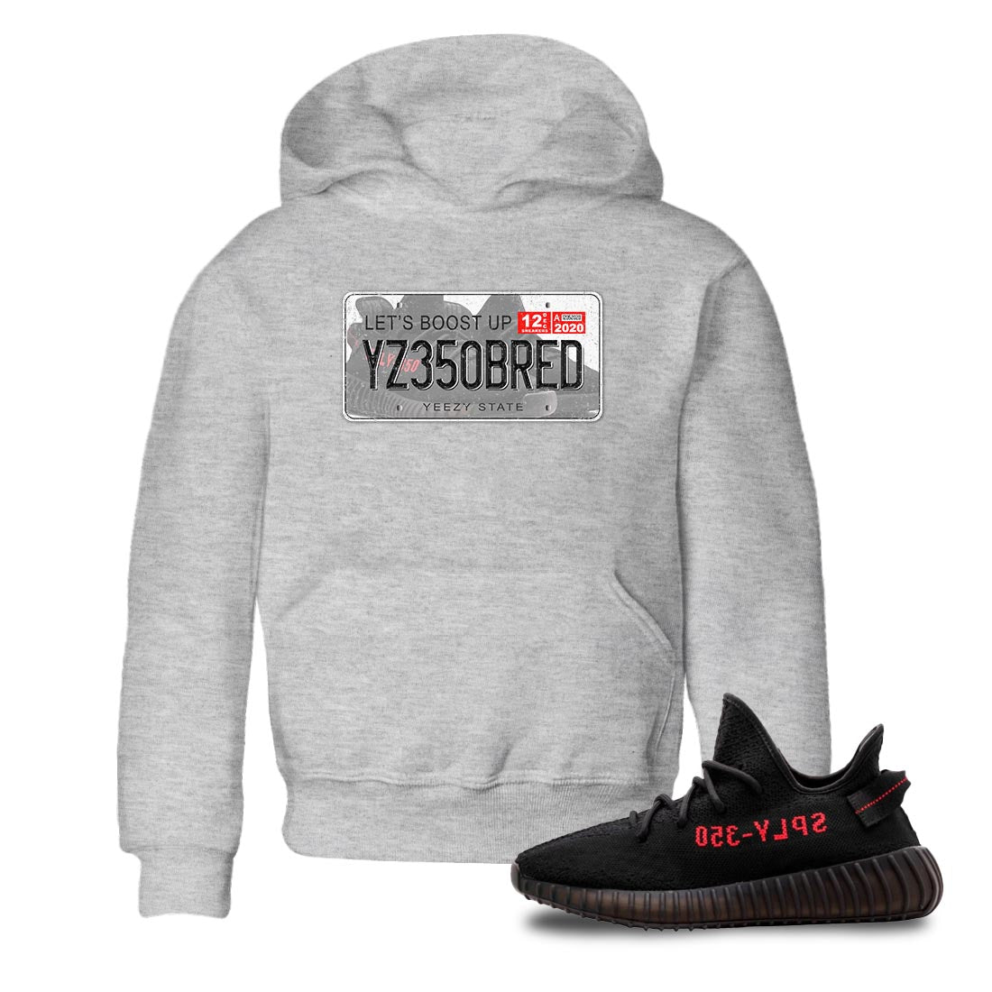 Yeezy 350 Bred shirt to match jordans Yeezy Plate Streetwear Sneaker Shirt Yeezy Boost 350 V2 Bred Drip Gear Zone Sneaker Matching Clothing Baby Toddler Heather Grey 1 T-Shirt
