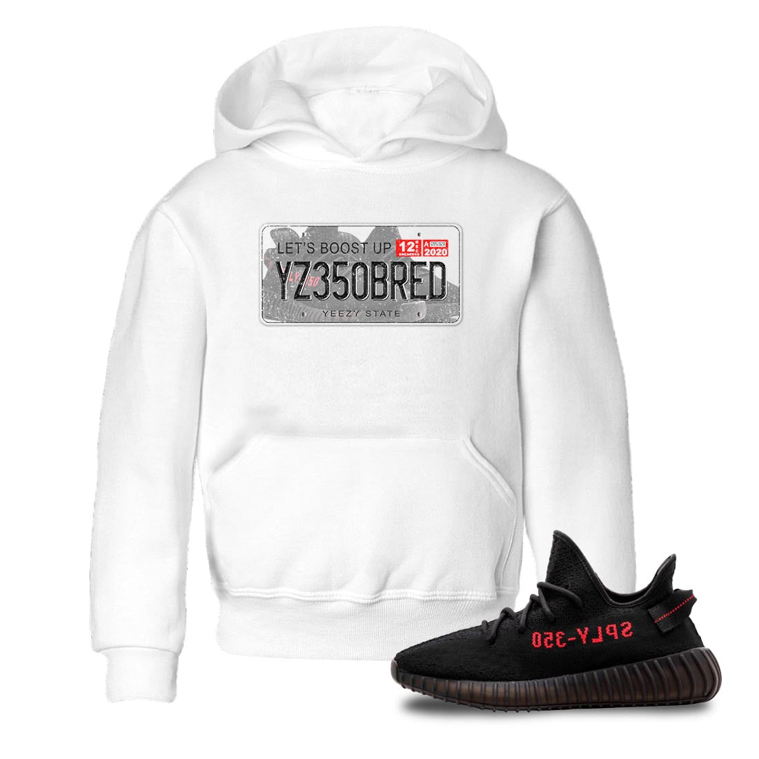 Yeezy 350 Bred shirt to match jordans Yeezy Plate Streetwear Sneaker Shirt Yeezy Boost 350 V2 Bred Drip Gear Zone Sneaker Matching Clothing Baby Toddler White 1 T-Shirt