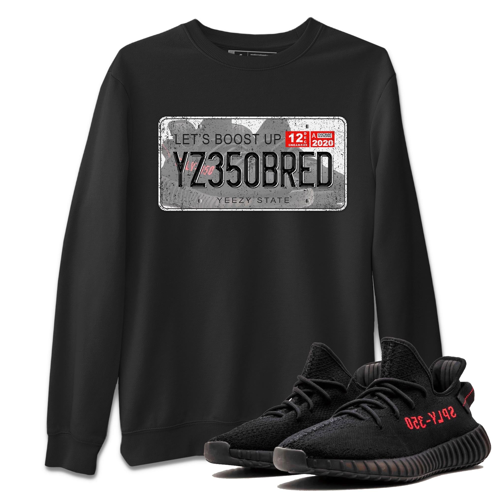 Yeezy 350 Bred shirt to match jordans Yeezy Plate Streetwear Sneaker Shirt Yeezy Boost 350 V2 Bred Drip Gear Zone Sneaker Matching Clothing Unisex Black 1 T-Shirt