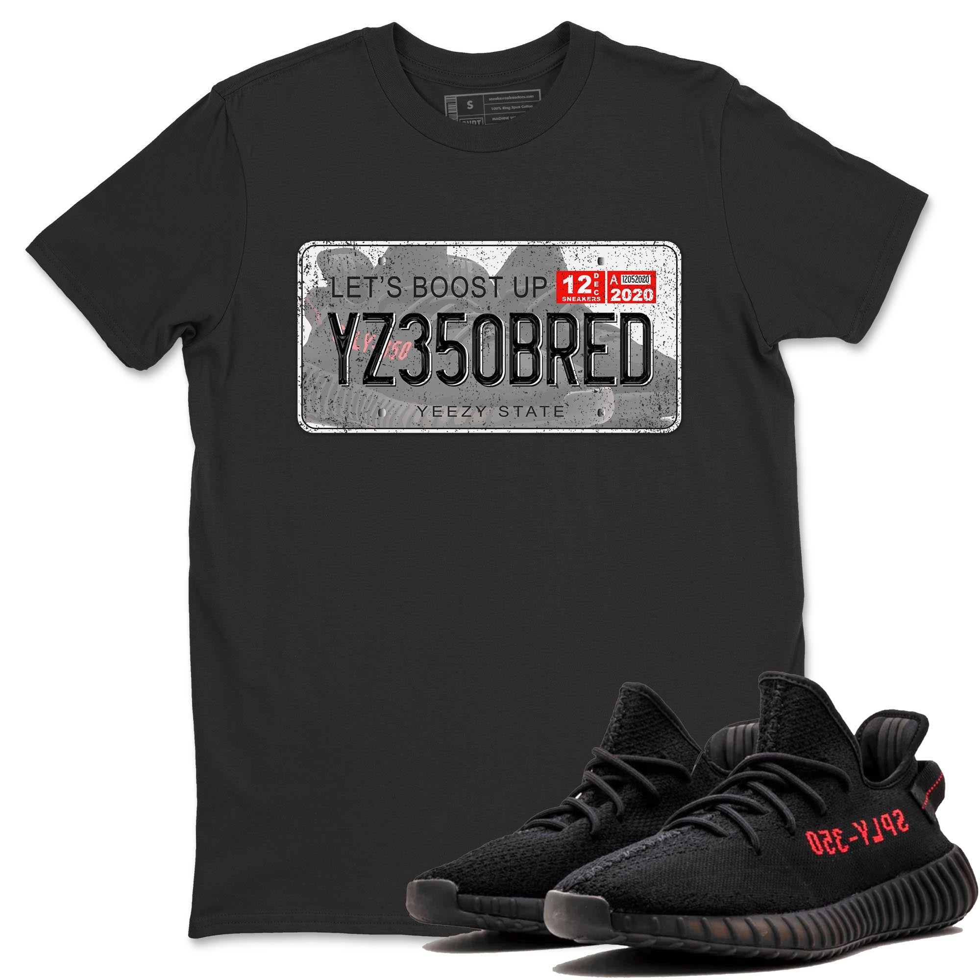 Yeezy 350 Bred shirt to match jordans Yeezy Plate Streetwear Sneaker Shirt Yeezy Boost 350 V2 Bred Drip Gear Zone Sneaker Matching Clothing Unisex Black 1 T-Shirt