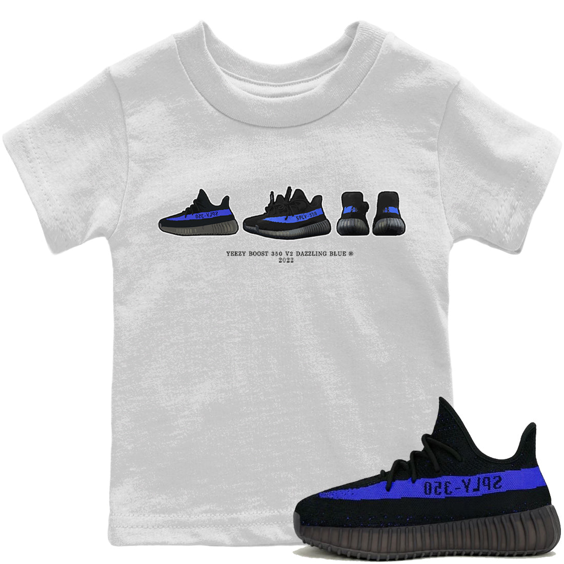Yeezy 350 Dazzling Blue Shirt To Match Jordans Yeezy Prelude Sneaker Tees Yeezy 350 Dazzling Blue Drip Gear Zone Sneaker Matching Clothing Kids Shirts