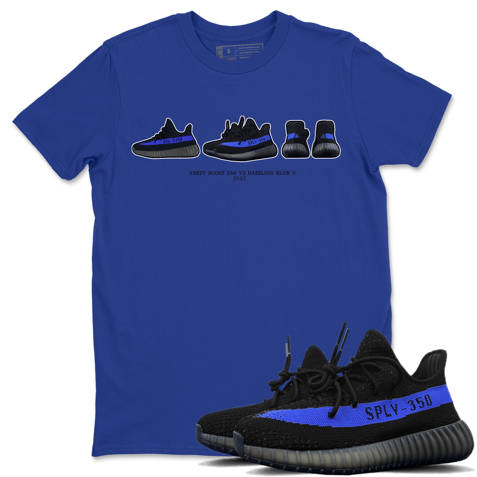 Yeezy 350 Dazzling Blue Shirt To Match Jordans Yeezy Prelude Sneaker Tees Yeezy 350 Dazzling Blue Drip Gear Zone Sneaker Matching Clothing Unisex Shirts