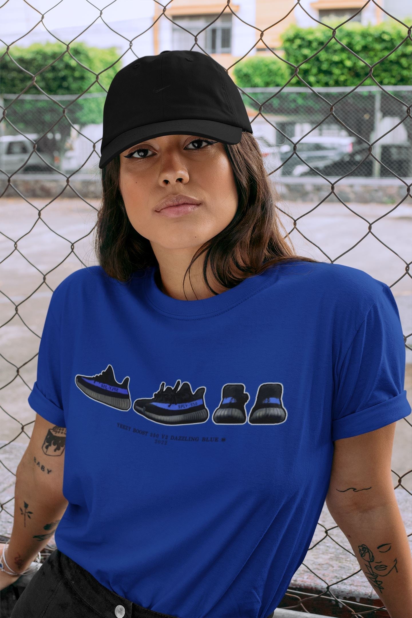Yeezy 350 Dazzling Blue Shirt To Match Jordans Yeezy Prelude Sneaker Tees Yeezy 350 Dazzling Blue Drip Gear Zone Sneaker Matching Clothing Unisex Shirts