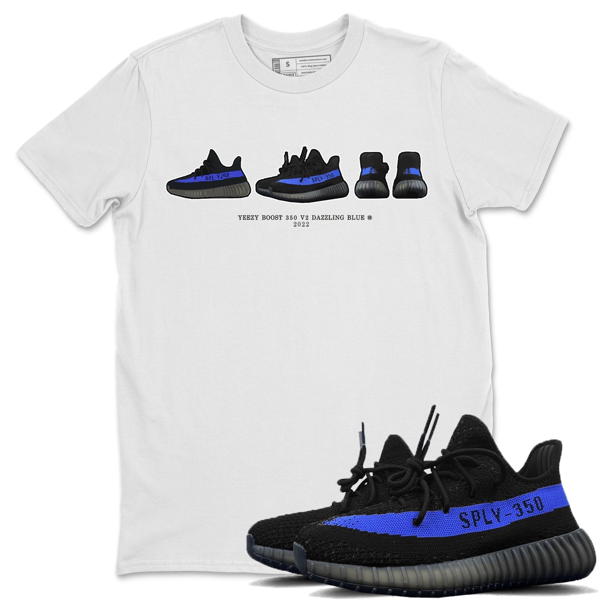 Yeezy 350 Dazzling Blue Shirt To Match Jordans Yeezy Prelude Sneaker Tees Yeezy 350 Dazzling Blue Drip Gear Zone Sneaker Matching Clothing Unisex Shirts