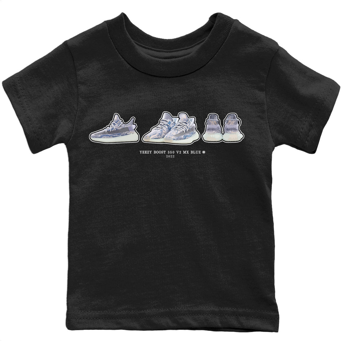 Yeezy 350 MX Blue Shirt To Match Jordans Yeezy Prelude Sneaker Tees Yeezy 350 MX Blue Drip Gear Zone Sneaker Matching Clothing Kids Shirts