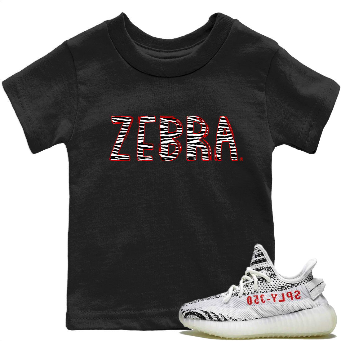 Yeezy 350 Zebra Shirt To Match Jordans Zebra Letters Sneaker Tees Yeezy 350 Zebra Drip Gear Zone Sneaker Matching Clothing Kids Shirts