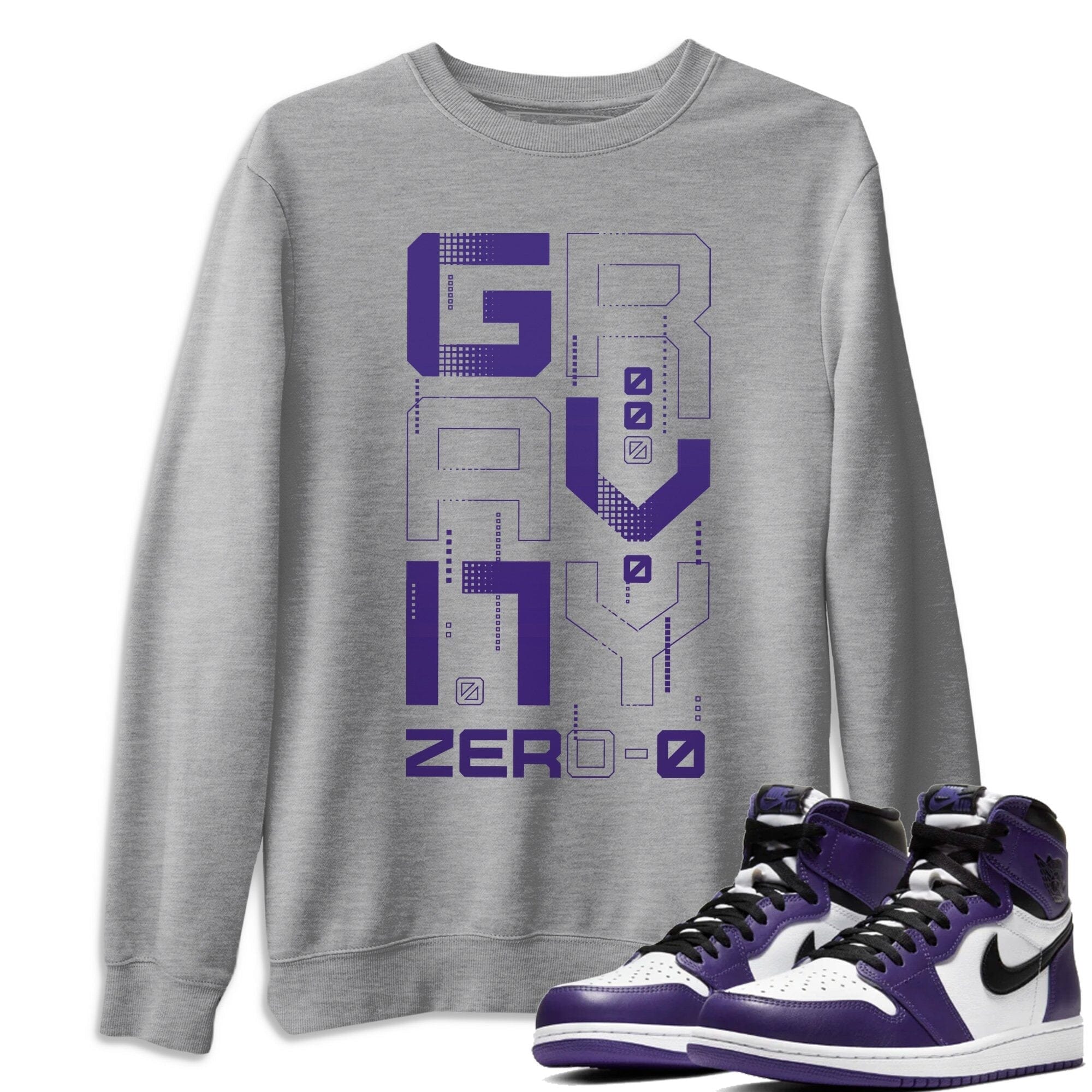 Jordan 1 Court Purple Sneaker Matching T-Shirt Zero Gravity Sneaker Tees Jordan 1 Court Purple Sneaker Release Tees Crew Neck Tees