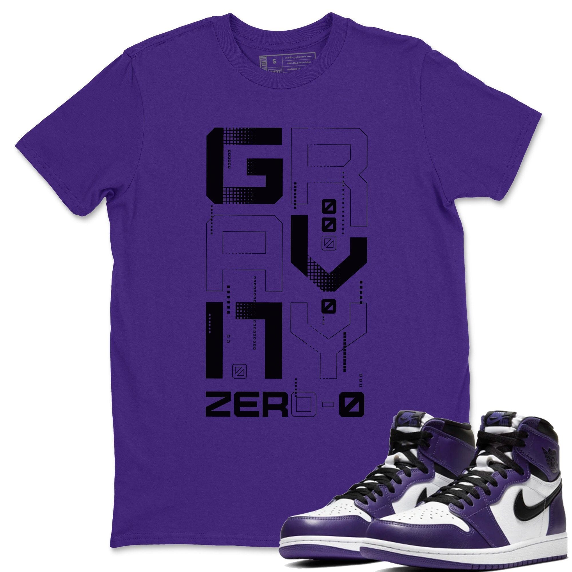 Jordan 1 Court Purple Sneaker Matching T-Shirt Zero Gravity Sneaker Tees Jordan 1 Court Purple Sneaker Release Tees Crew Neck Tees