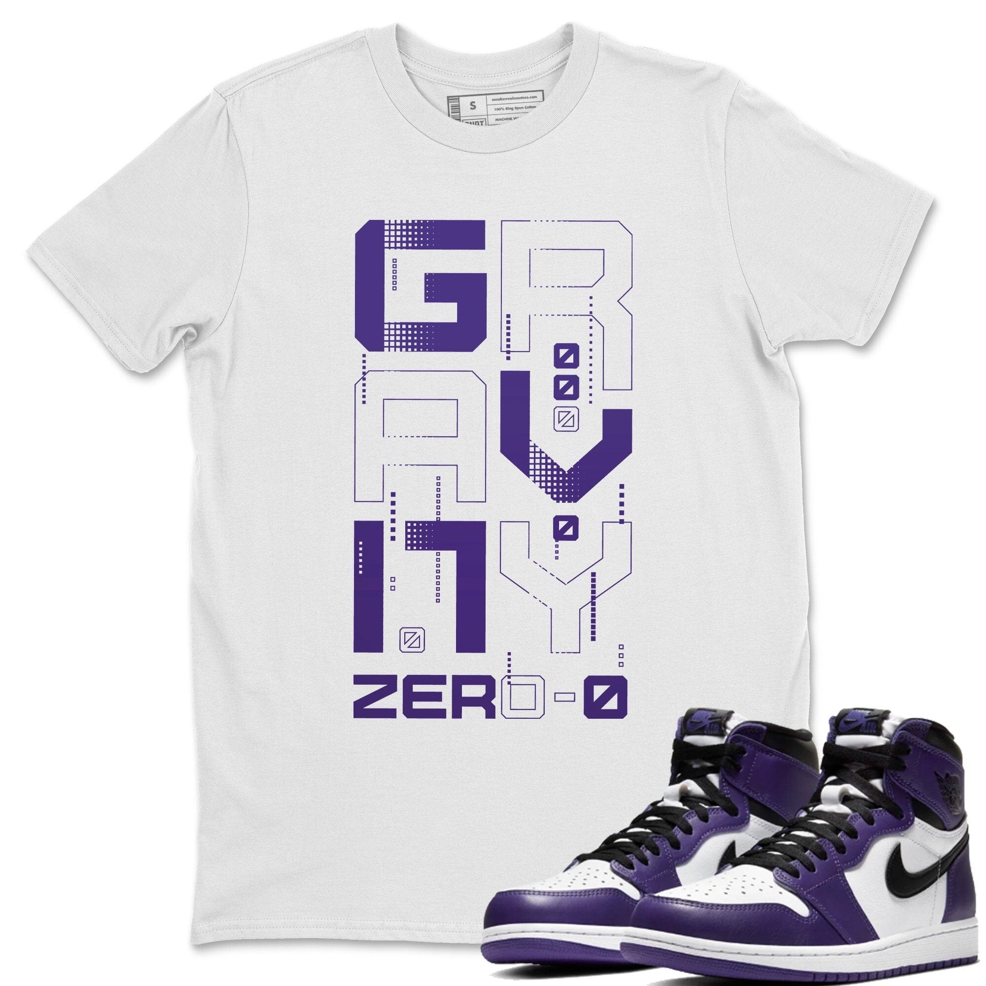 Jordan 1 Court Purple Sneaker Matching T-Shirt Zero Gravity Sneaker Tees Jordan 1 Court Purple Sneaker Release Tees Crew Neck Tees
