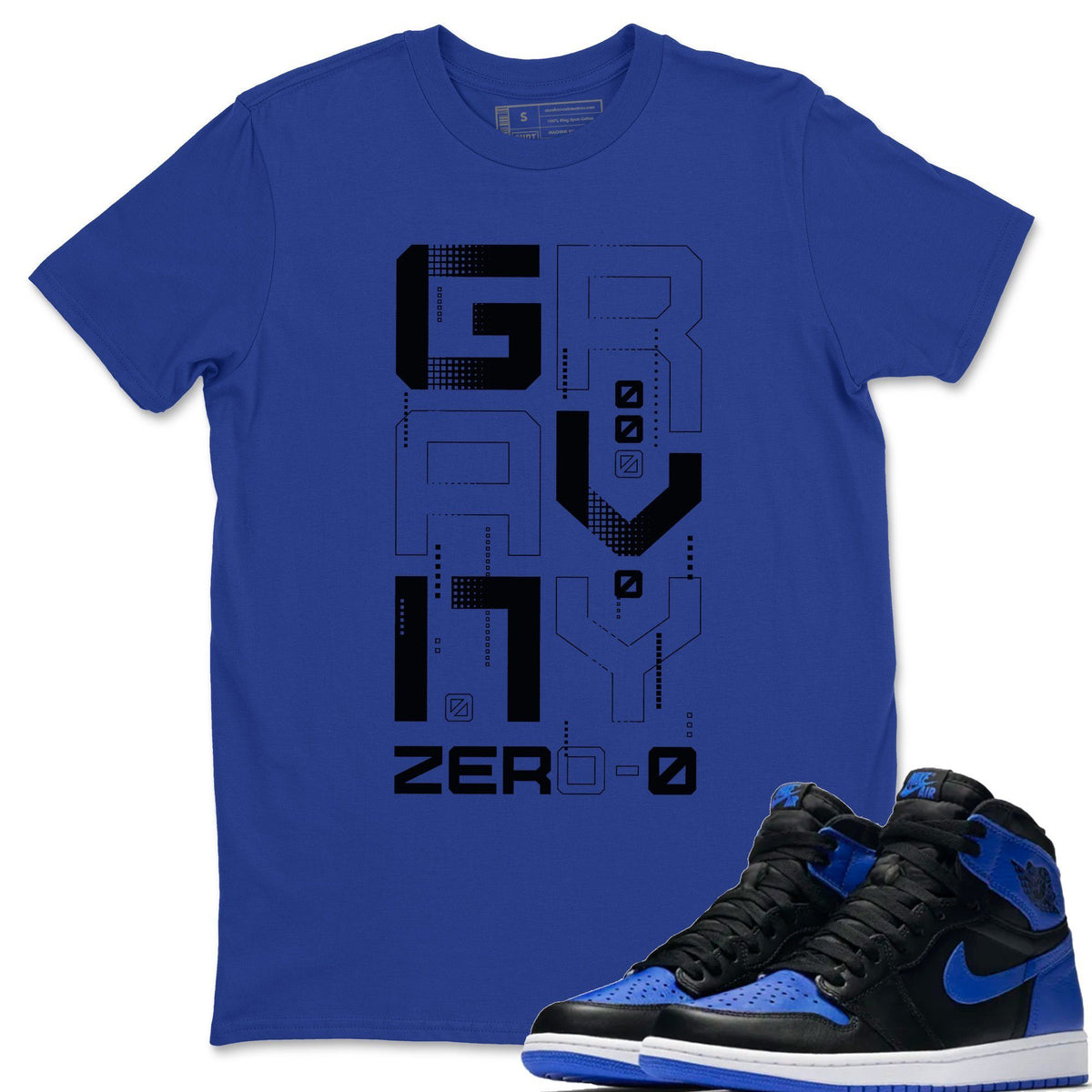 Jordan 1 Royal Black Shirt To Match Jordans Zero Gravity Sneaker Tees Jordan 1 Royal Black Drip Gear Zone Sneaker Matching Clothing Unisex Shirts