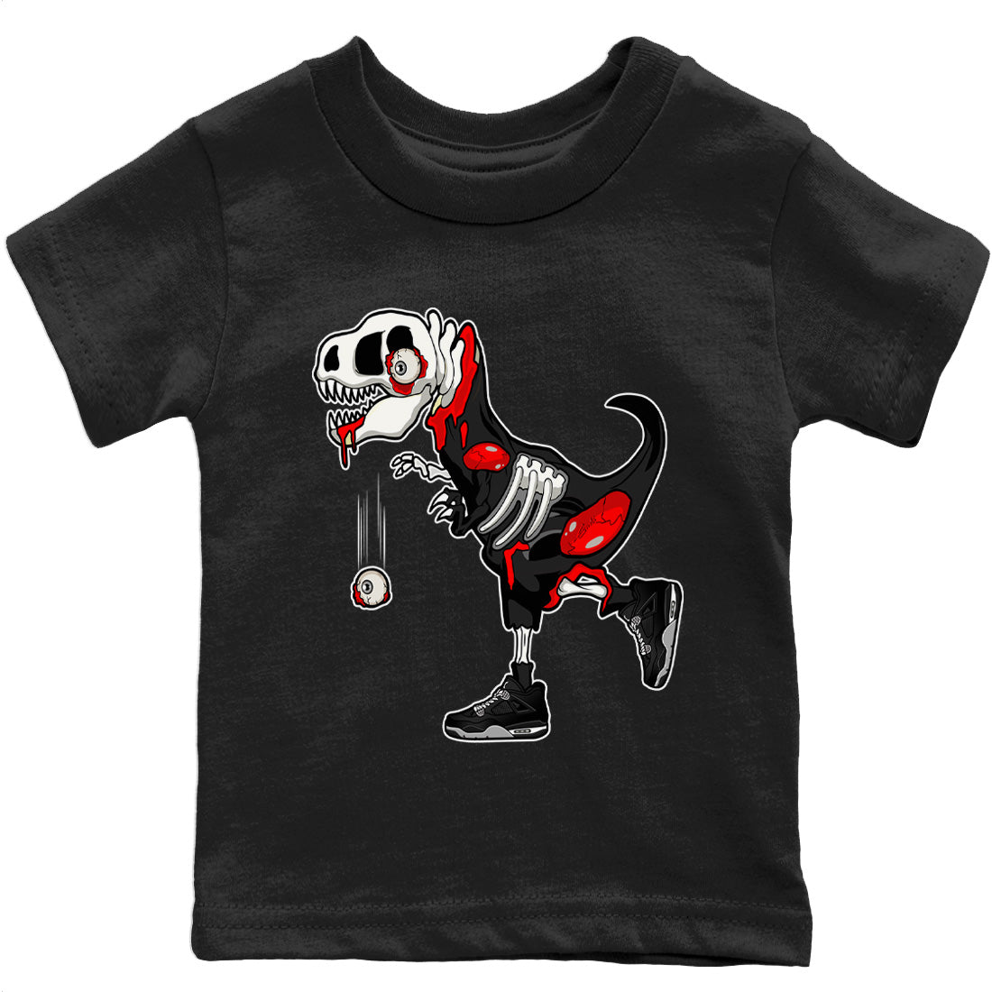 Jordan 4 Black Canvas Sneaker Matching T-Shirt Zombie Dino Sneaker Tees Jordan 4 Black Canvas Sneaker Release Tees Kids Shirts