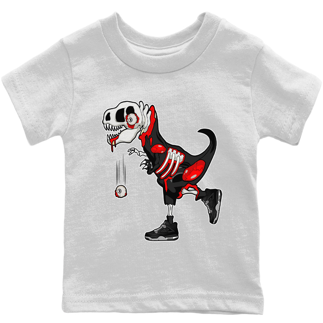 Jordan 4 Black Canvas Sneaker Matching T-Shirt Zombie Dino Sneaker Tees Jordan 4 Black Canvas Sneaker Release Tees Kids Shirts
